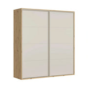 Dressing FLEX, casmir/stejar artisan, PAL, cu 2 usi glisante, 220x66x240 cm