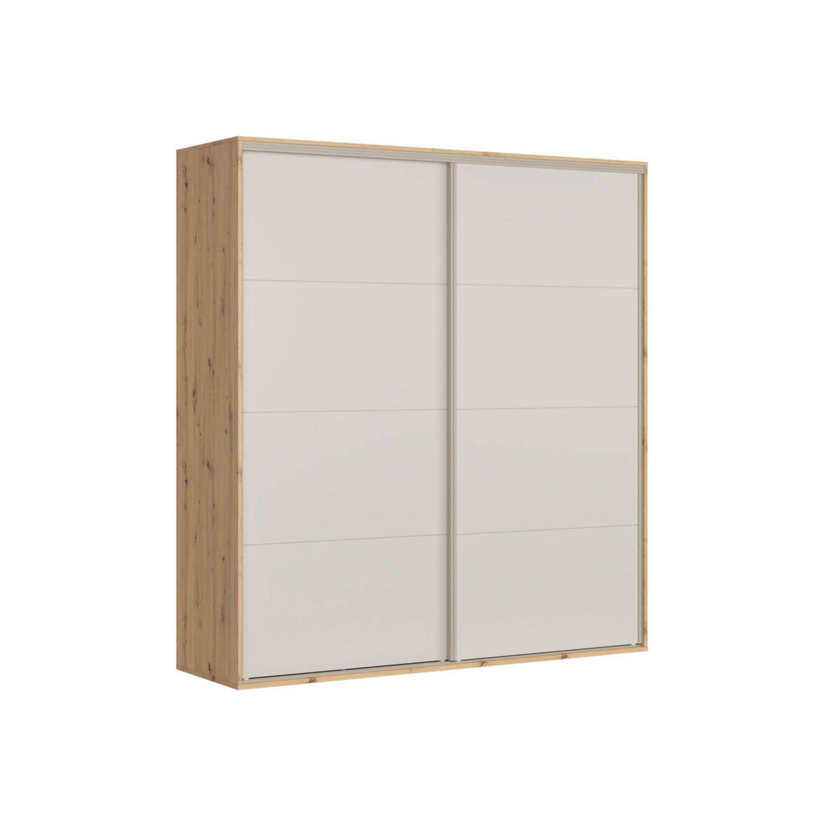 Dressing FLEX, casmir/stejar artisan, PAL, cu 2 usi glisante, 220x66x240 cm