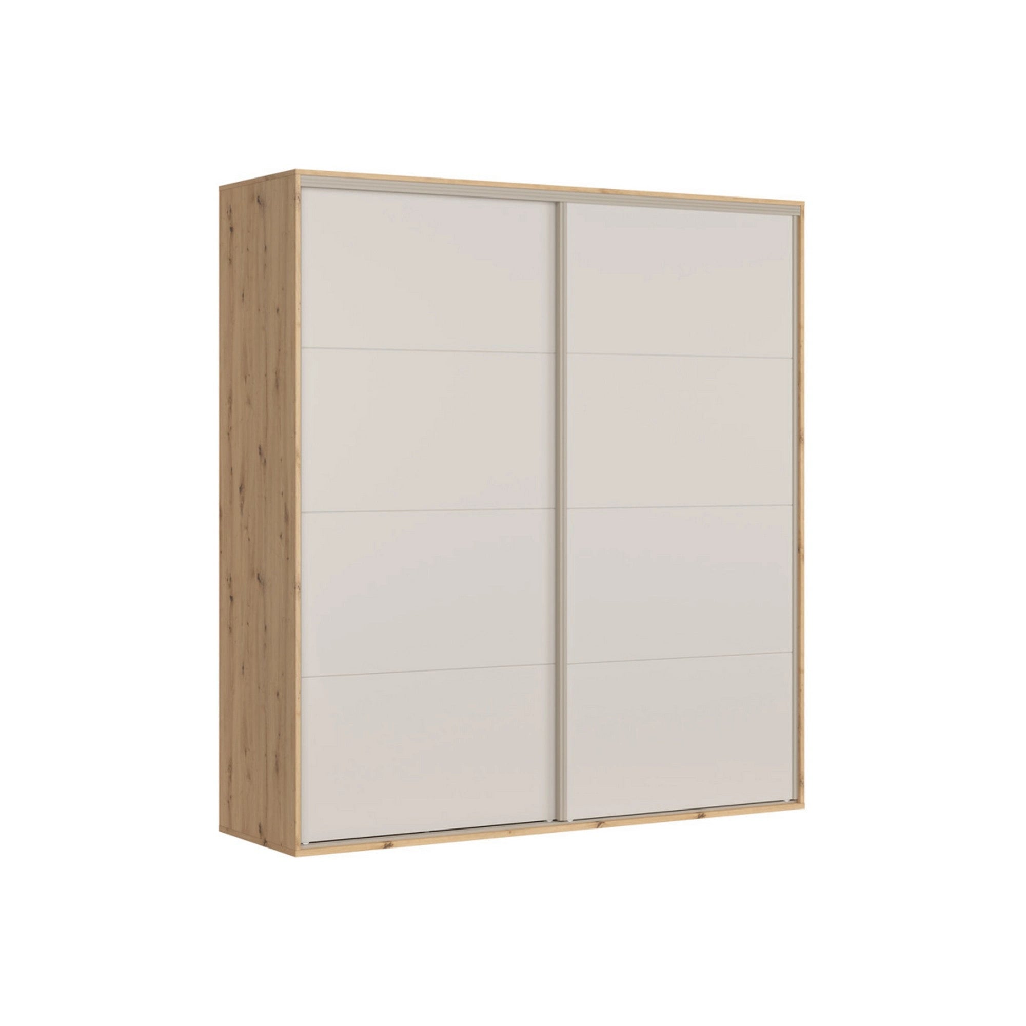 Dressing FLEX, casmir/stejar artisan, PAL, cu 2 usi glisante, 220x66x240 cm