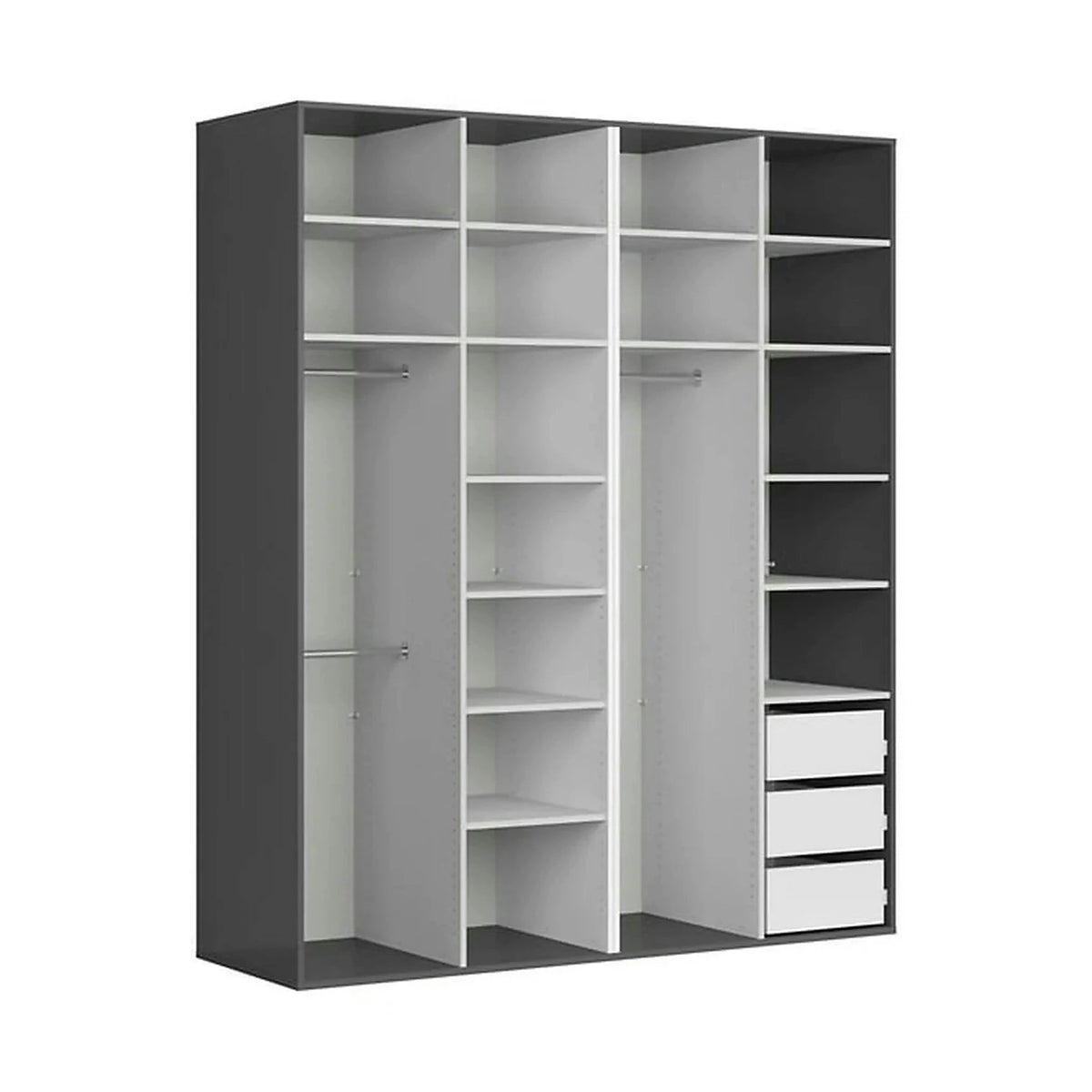 Dressing FLEX, gri grafit, PAL, 200x66x240 cm