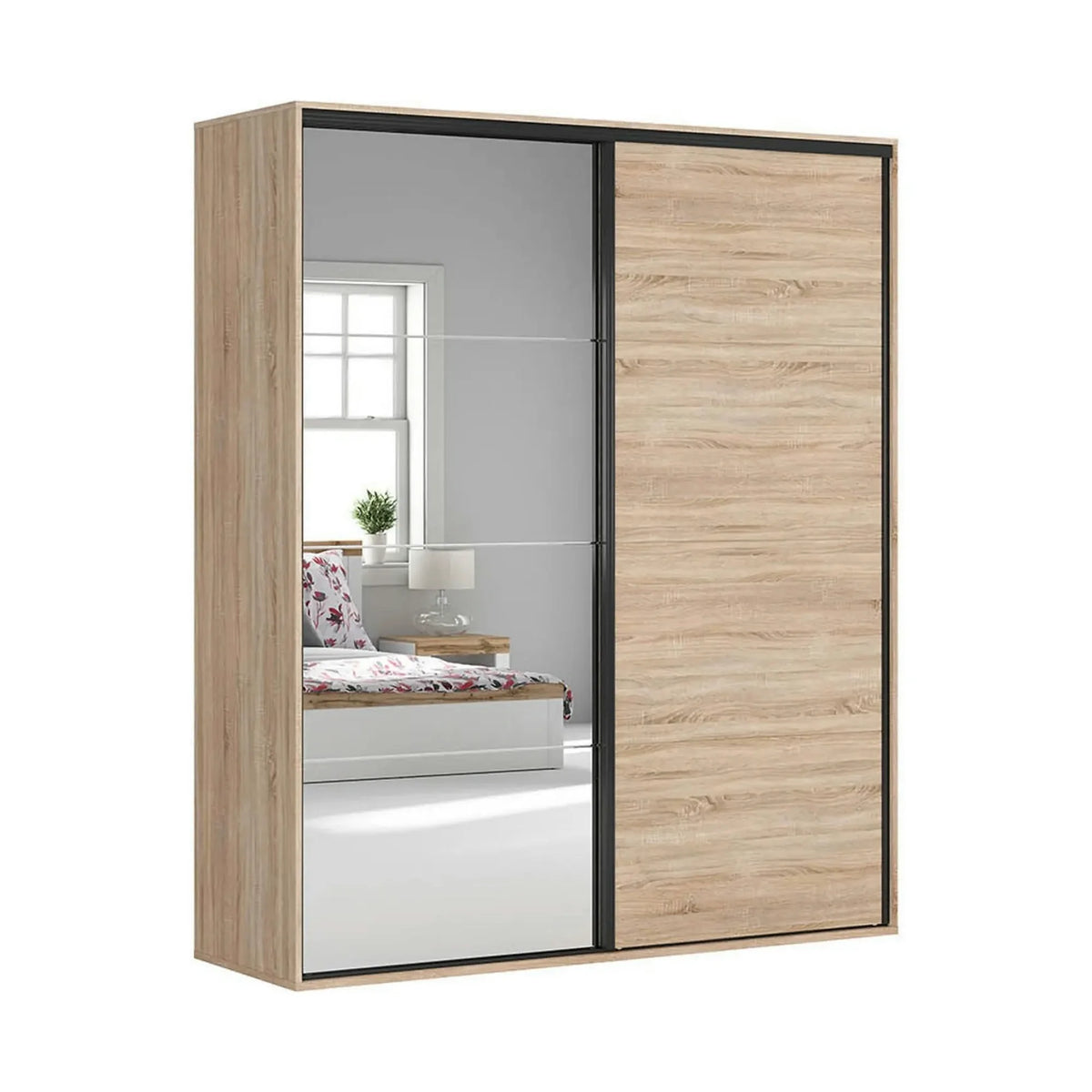 Dressing FLEX, stejar sonoma, PAL, cu 2 usi, 207x66x240 cm