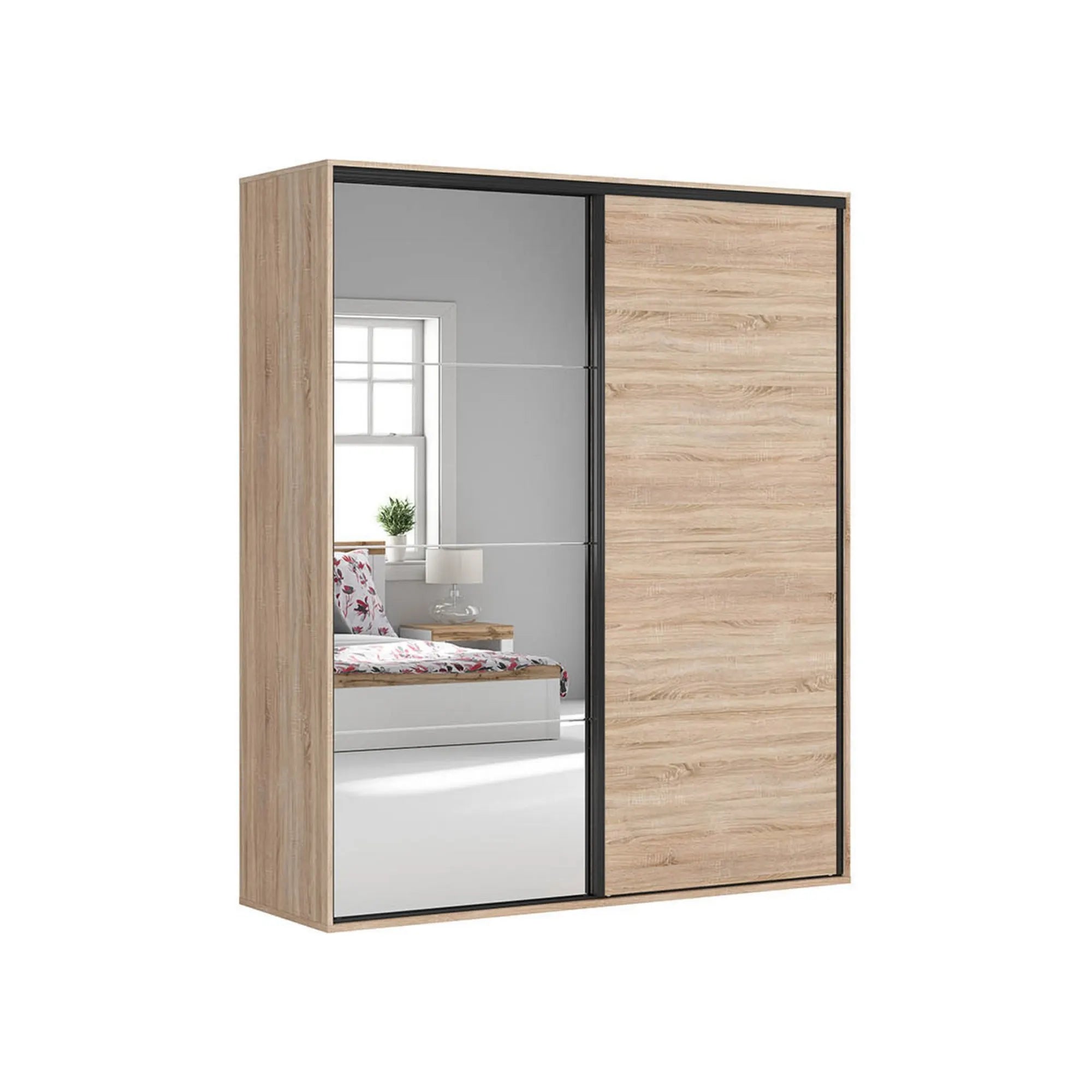 Dressing FLEX, stejar sonoma, PAL, cu 2 usi, 207x66x240 cm