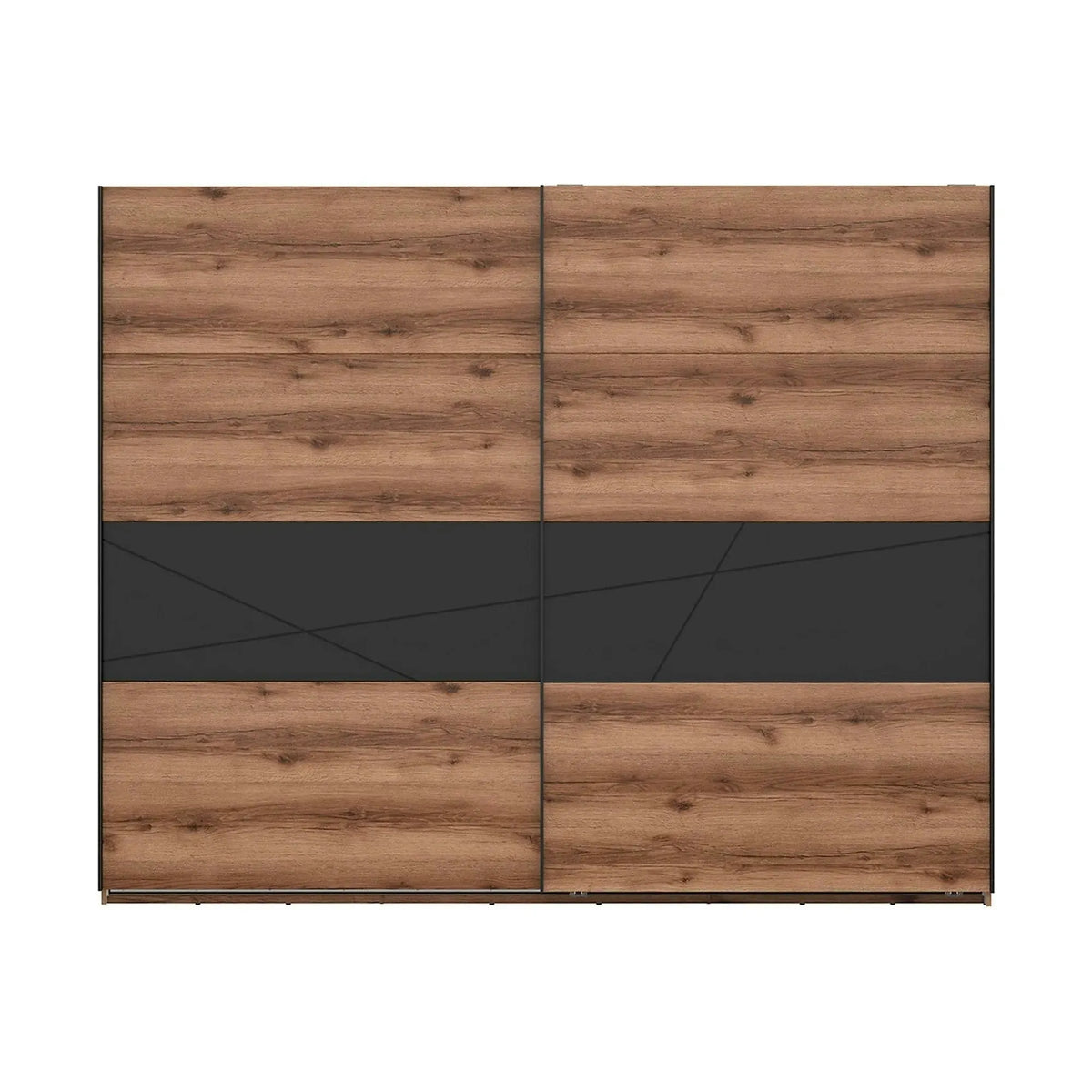 Dressing FORN, nuc/negru mat, PAL melaminat, cu 2 usi, 270x58x219 cm
