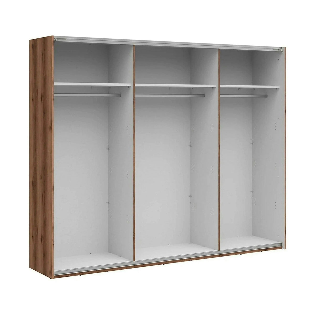 Dressing FORN, nuc/negru mat, PAL melaminat, cu 2 usi, 270x58x219 cm