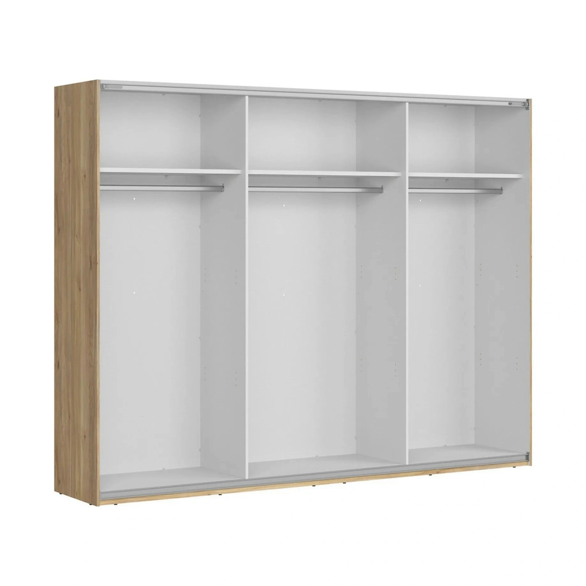 Dressing GLAMOUR, stejar/casmir, PAL, cu 3 usi, 270x61x211 cm