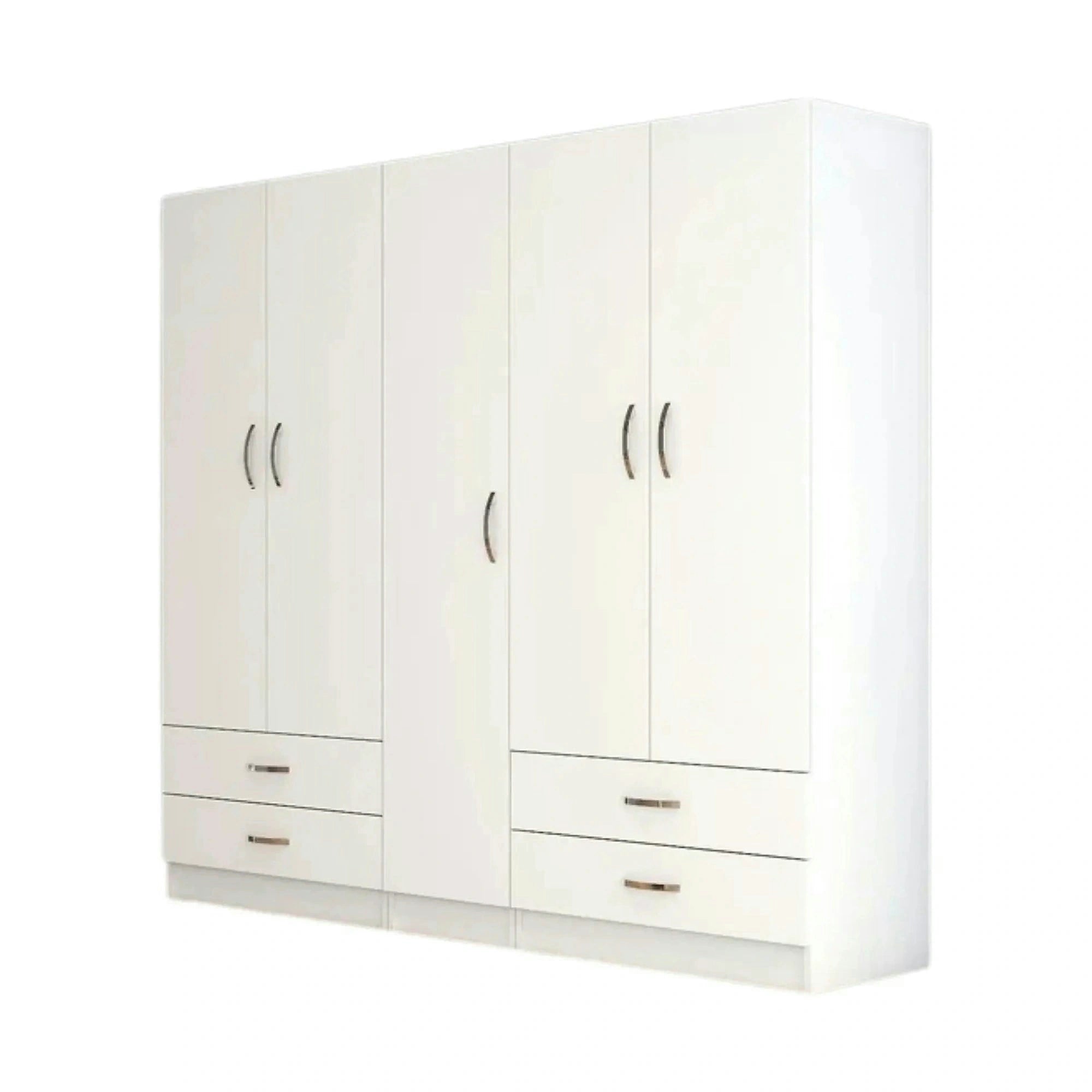 Dressing GRD0701, alb, PAL melaminat, cu 5 usi si 4 sertare, 200x47x182 cm