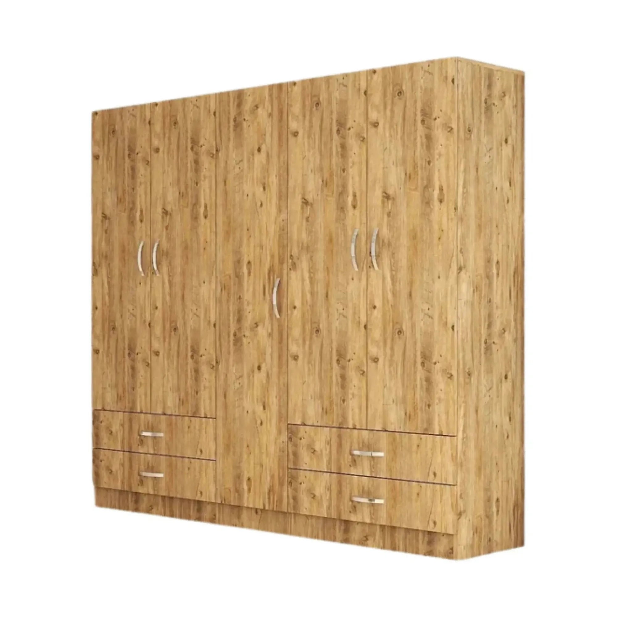 Dressing GRD0702, stejar, PAL melaminat, cu 5 usi si 4 sertare, 200x47x182 cm