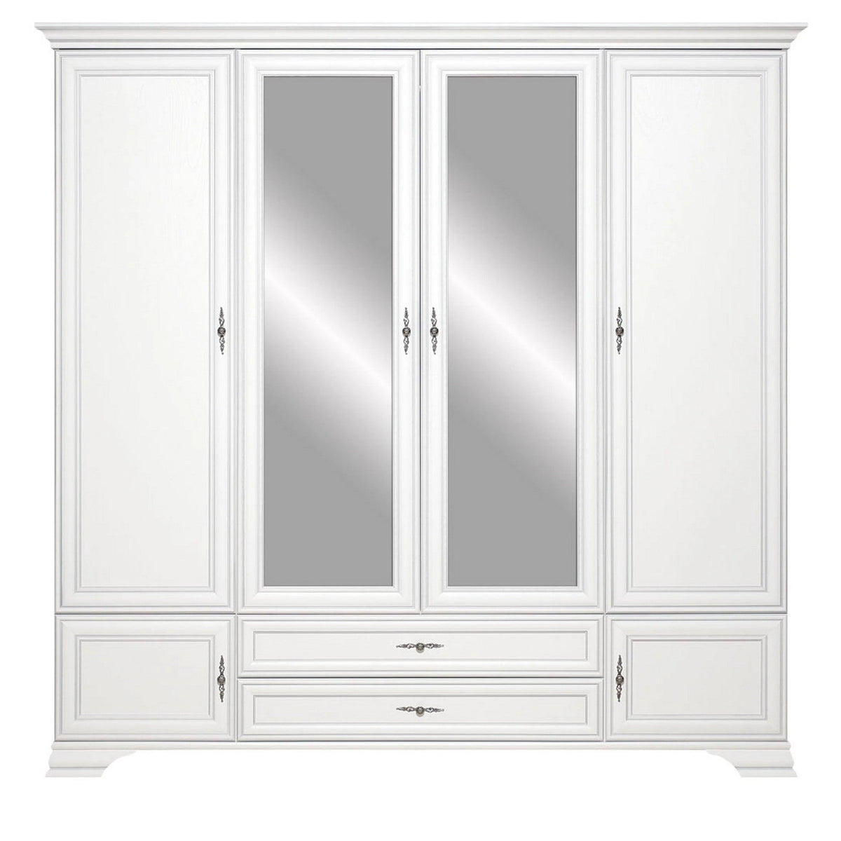 Dulap dressing alb IDENTO, PAL, cu 6 usi si 2 sertare, 228x61x225 cm