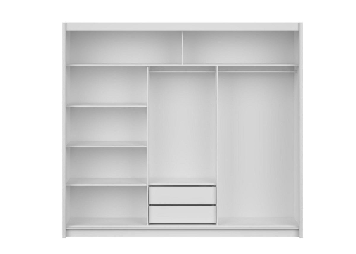 Dressing MARIO 200, pin alb, PAL, cu 3 usi, 200x61x216 cm