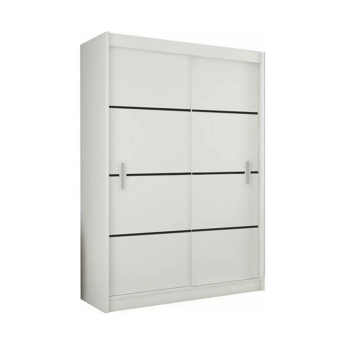 Dressing MERINA, alb/negru, PAL melaminat, cu 2 usi, 203x60x215 cm