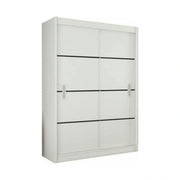Dressing MERINA, alb/negru, PAL melaminat, cu 2 usi, 203x60x215 cm