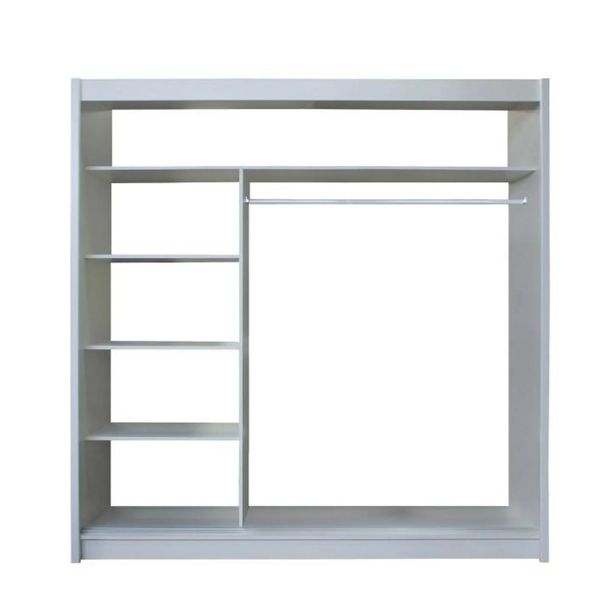 Dressing MERINA, alb/negru, PAL melaminat, cu 2 usi, 203x60x215 cm