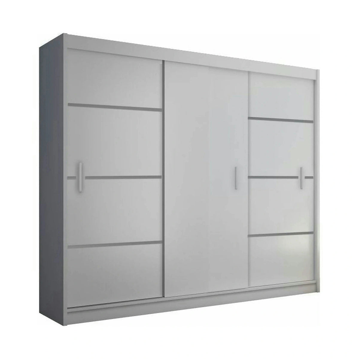 Dressing MERINA, alb/negru, PAL melaminat, cu 3 usi, 250x60x215 cm