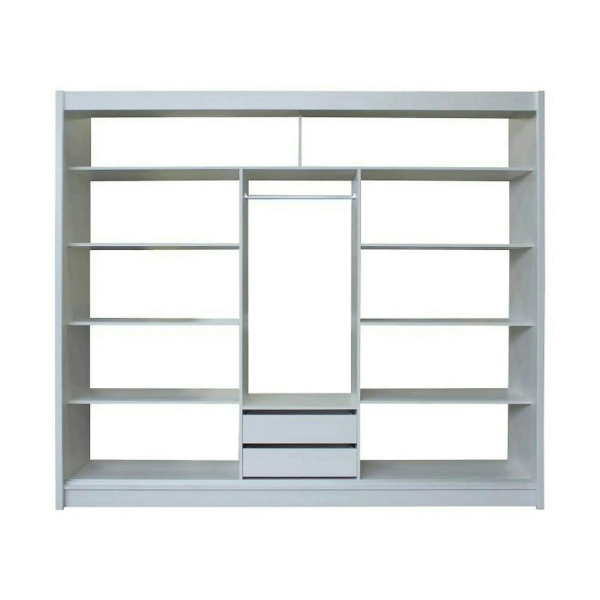 Dressing MERINA, alb/negru, PAL melaminat, cu 3 usi, 250x60x215 cm
