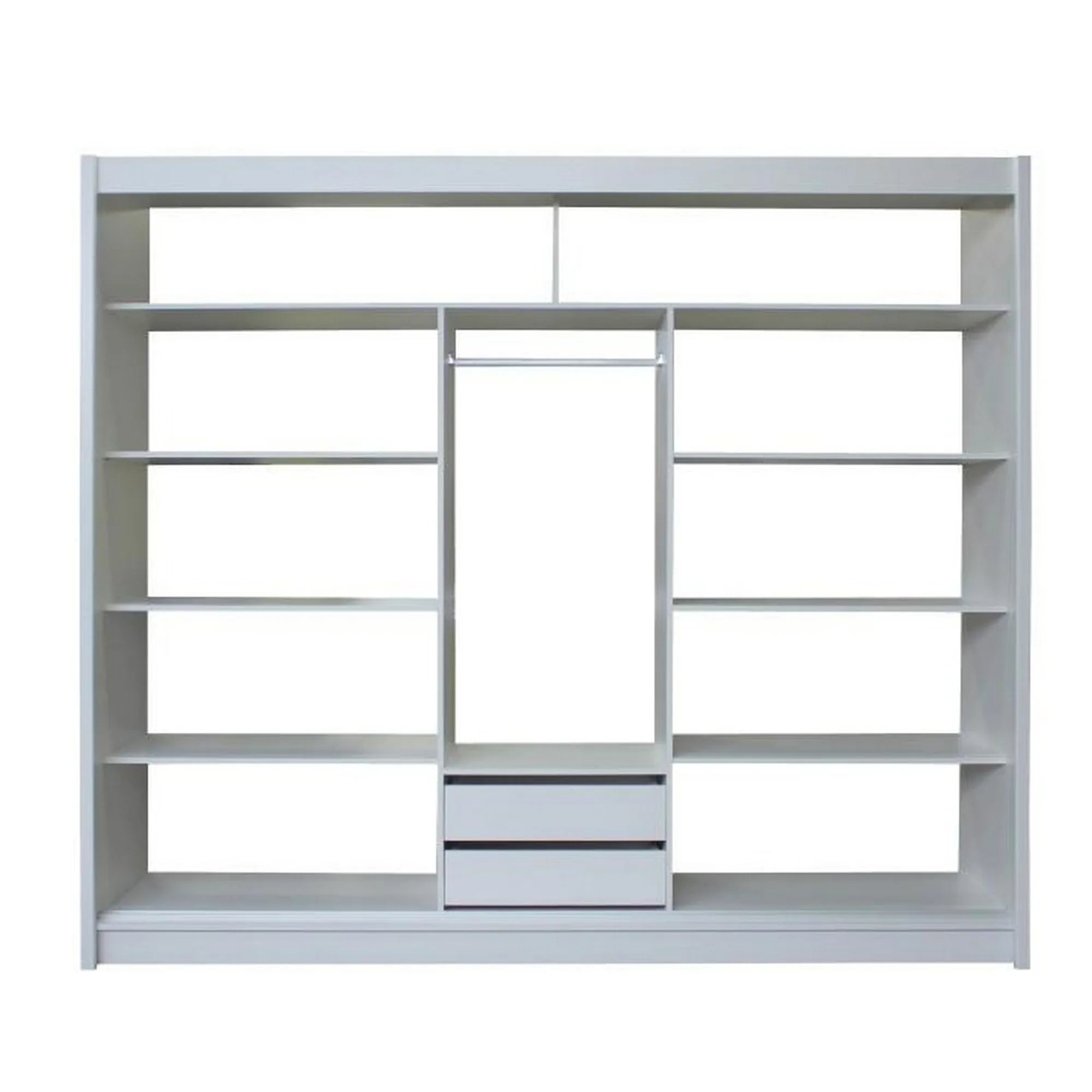 Dressing MERINA, alb/negru, PAL melaminat, cu 3 usi, 250x60x215 cm