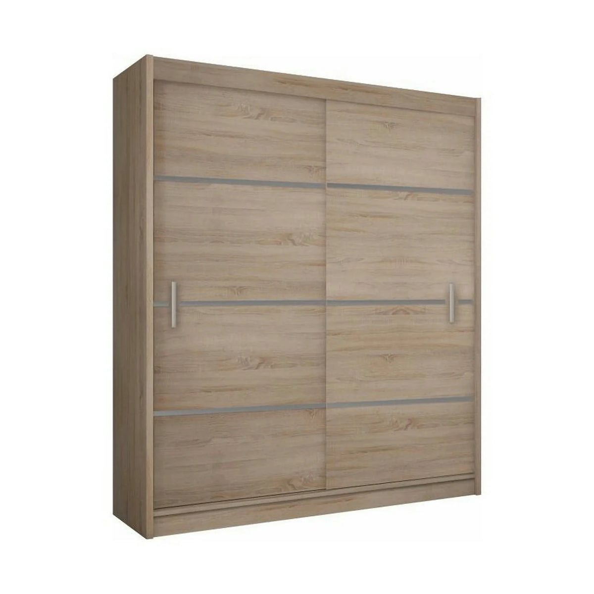 Dressing MERINA, stejar sonoma/gri, PAL melaminat, cu 2 usi, 203x60x215 cm
