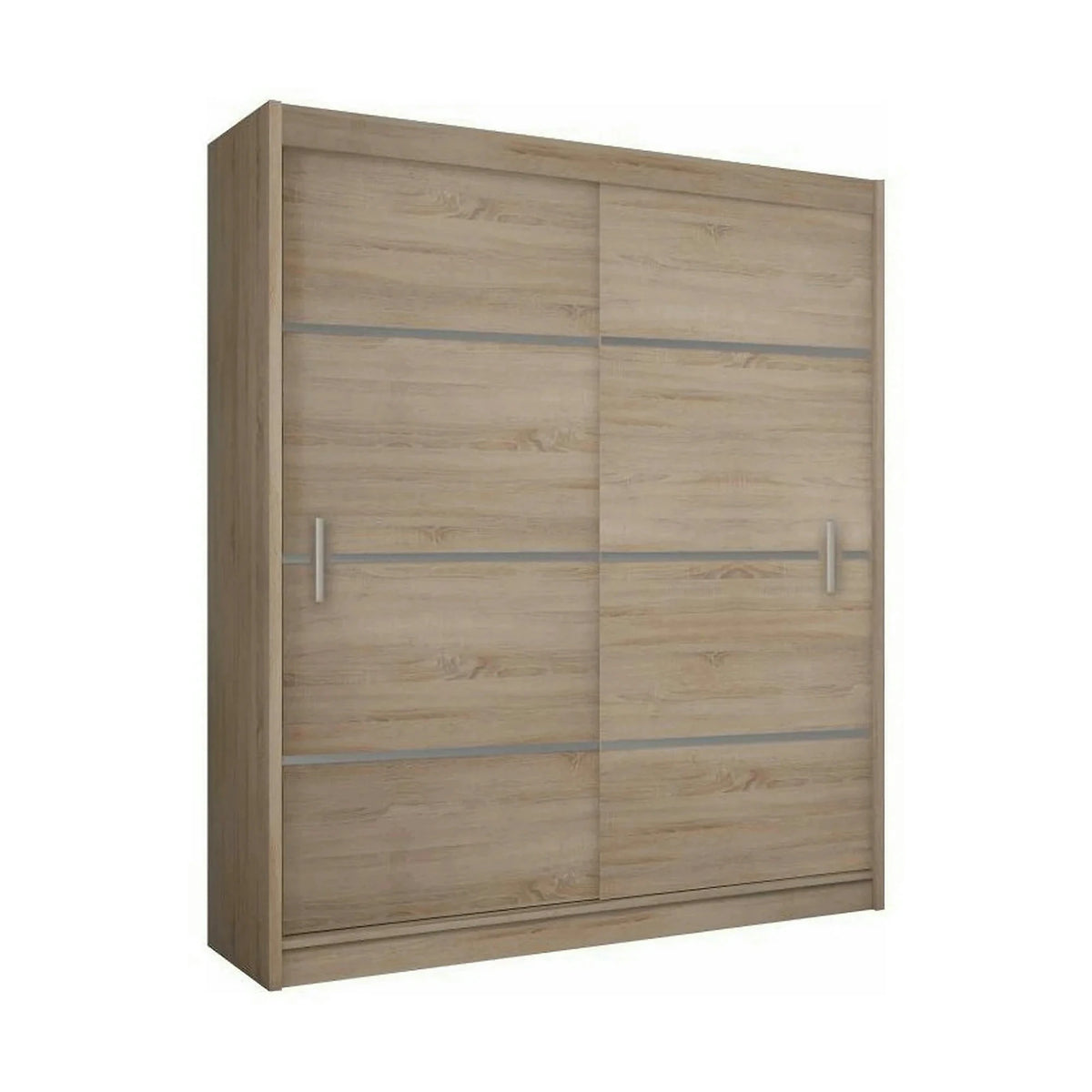 Dressing MERINA, stejar sonoma/gri, PAL melaminat, cu 2 usi, 203x60x215 cm
