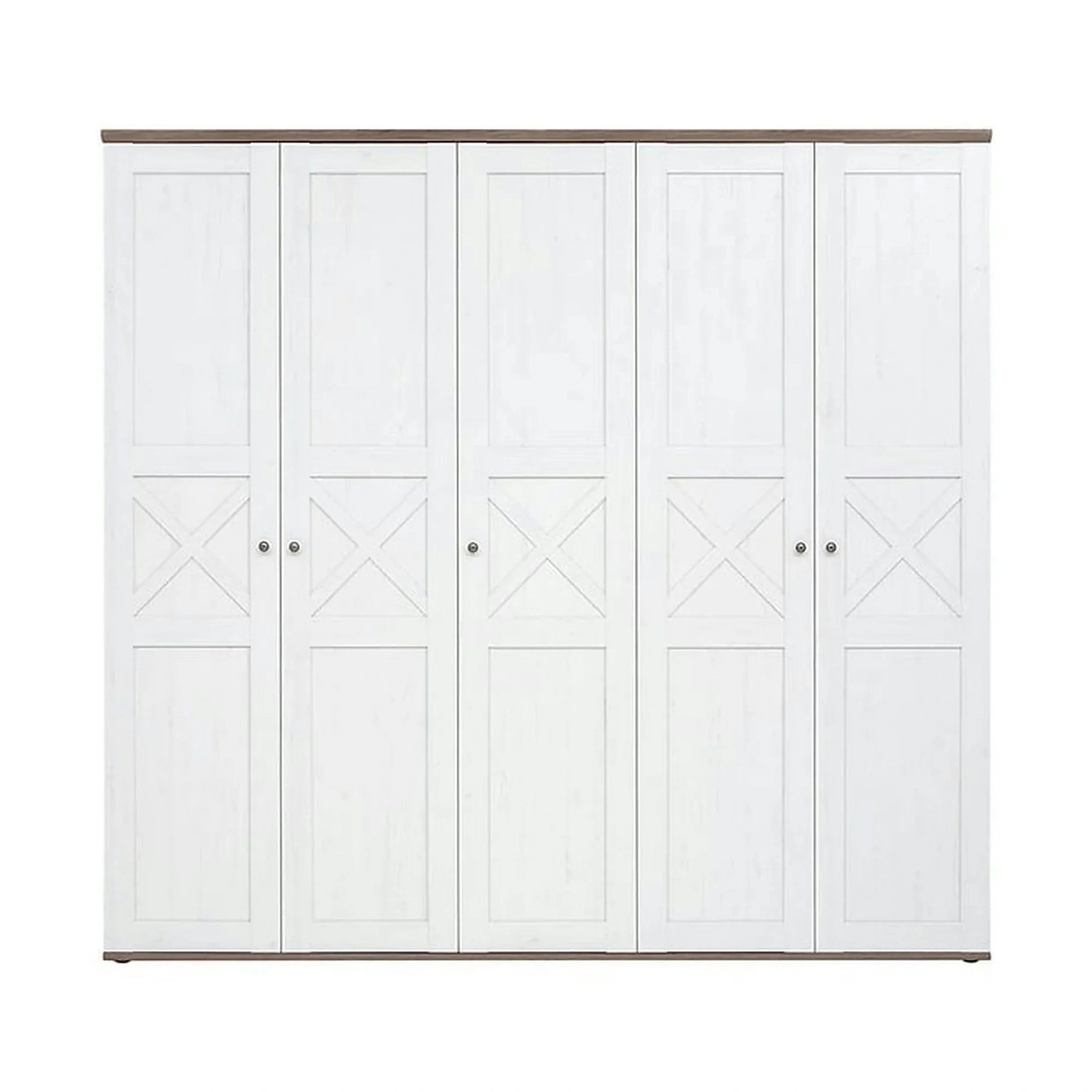 Dressing STOCKHOLM, pin alb andersen/stejar sonoma, PAL, cu 5 usi, 243x59x226 cm