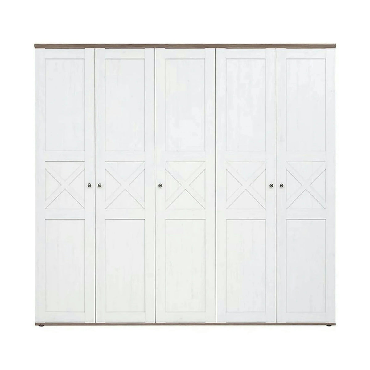 Dressing STOCKHOLM, pin alb andersen/stejar sonoma, PAL, cu 5 usi, 243x59x226 cm