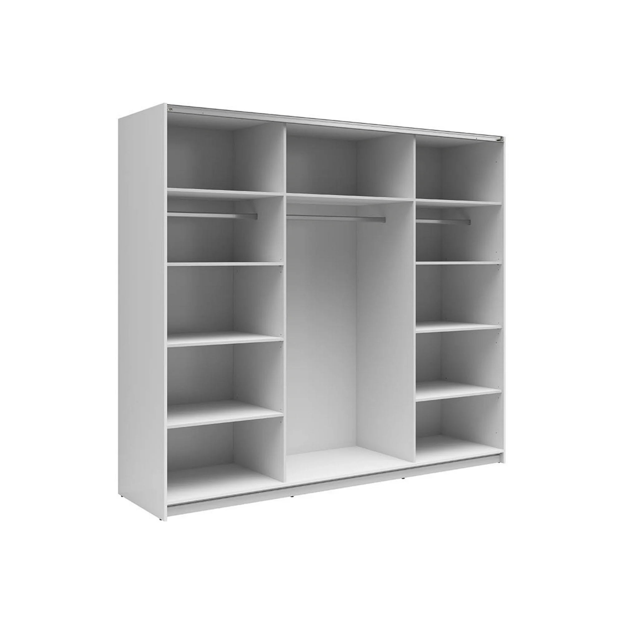 Dressing TETRIX, alb lucios, PAL, cu 2 usi si oglinzi, 220x60x196 cm