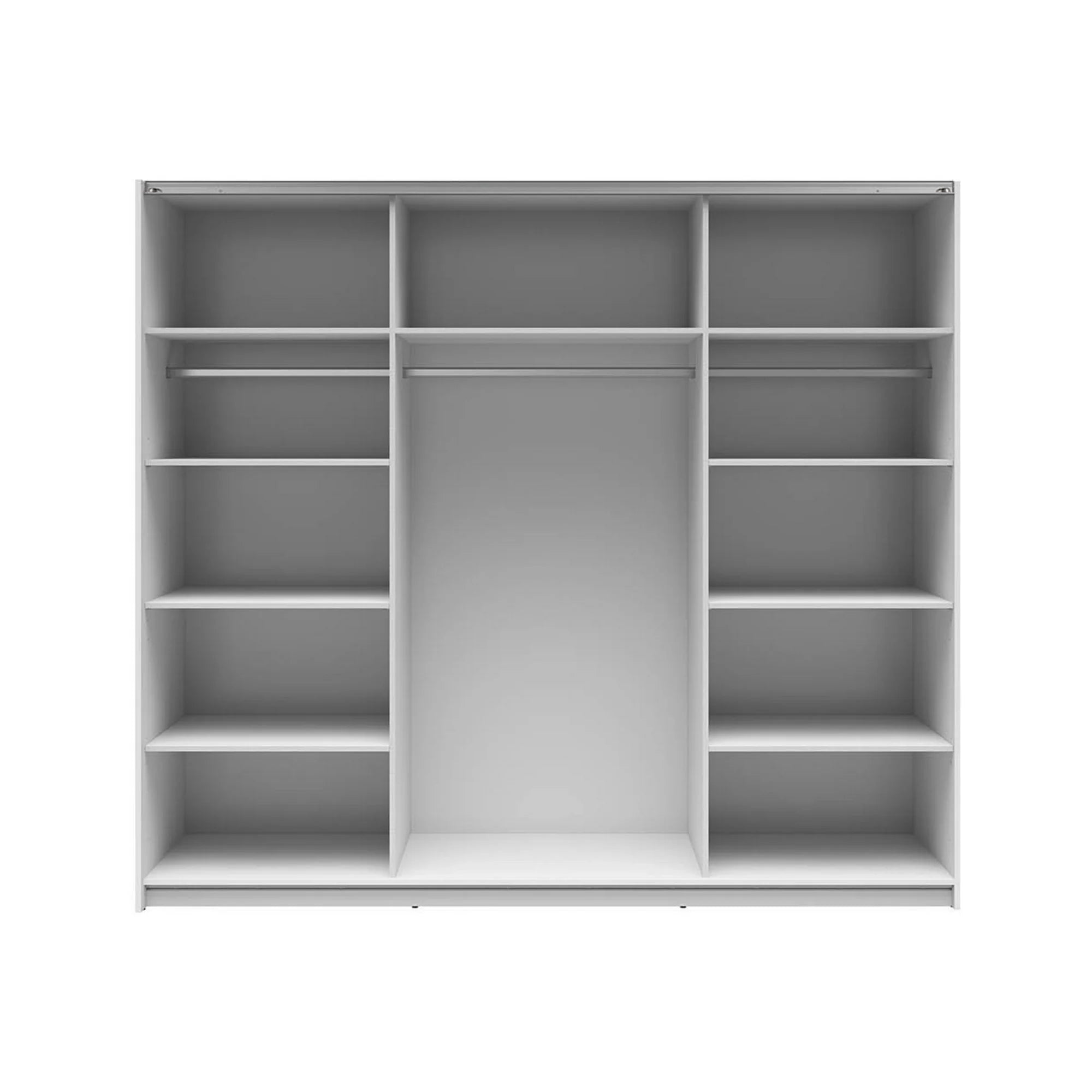 Dressing TETRIX, alb lucios, PAL, cu 2 usi si oglinzi, 220x60x196 cm