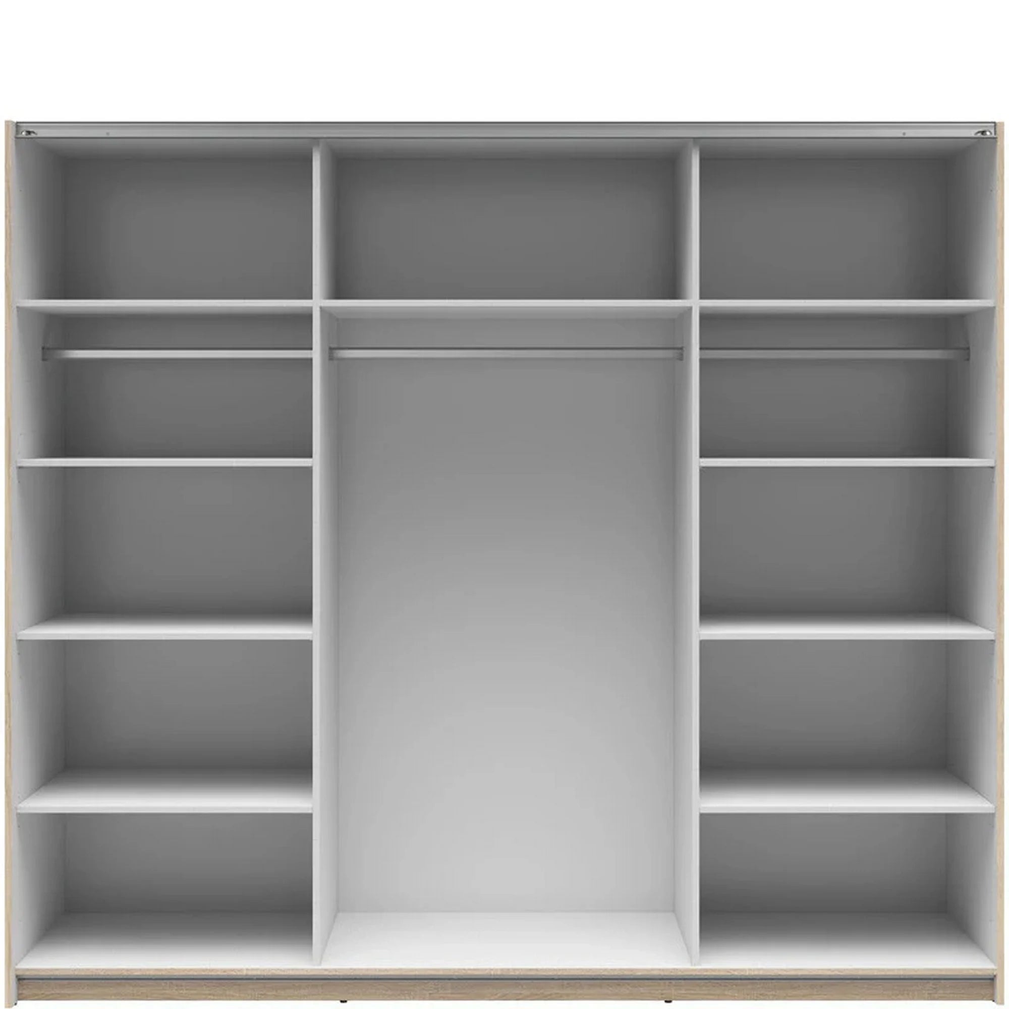 Dressing TETRIX, stejar sonoma, PAL, cu 2 usi si oglinda, 220x60x196 cm