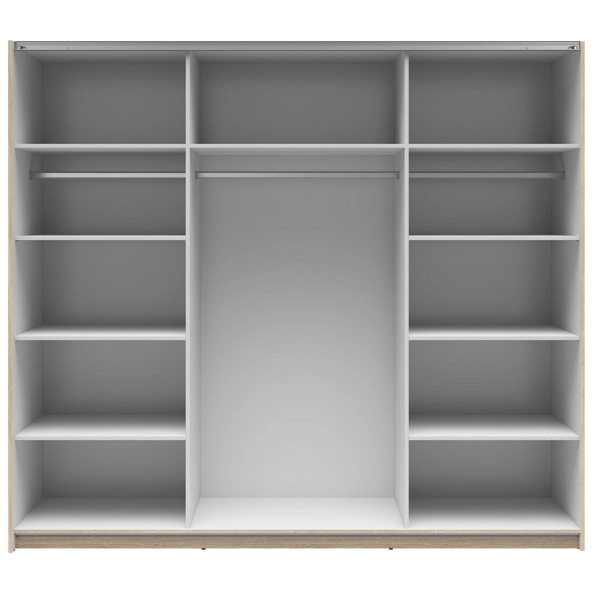 Dressing TETRIX, stejar sonoma, PAL, cu 2 usi si oglinzi, 220x60x196 cm