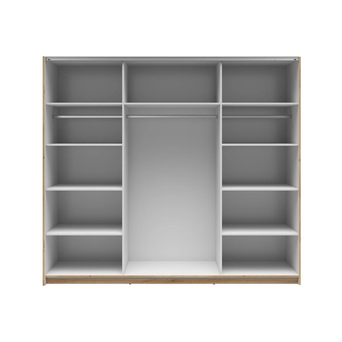Dressing TETRIX, stejar wotan, PAL, cu 2 usi si oglinda, 220x60x196 cm