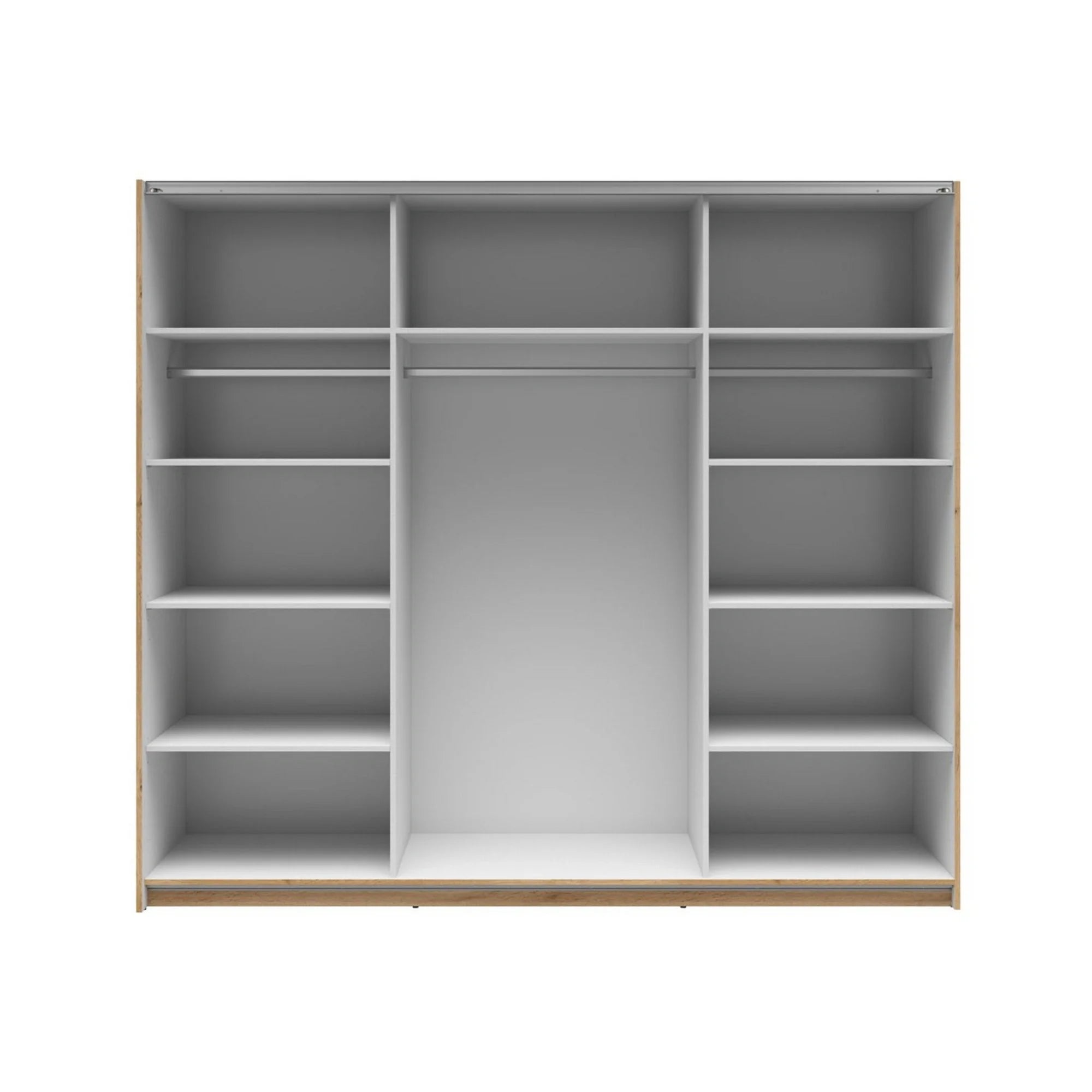 Dressing TETRIX, stejar wotan, PAL, cu 2 usi si oglinda, 220x60x196 cm