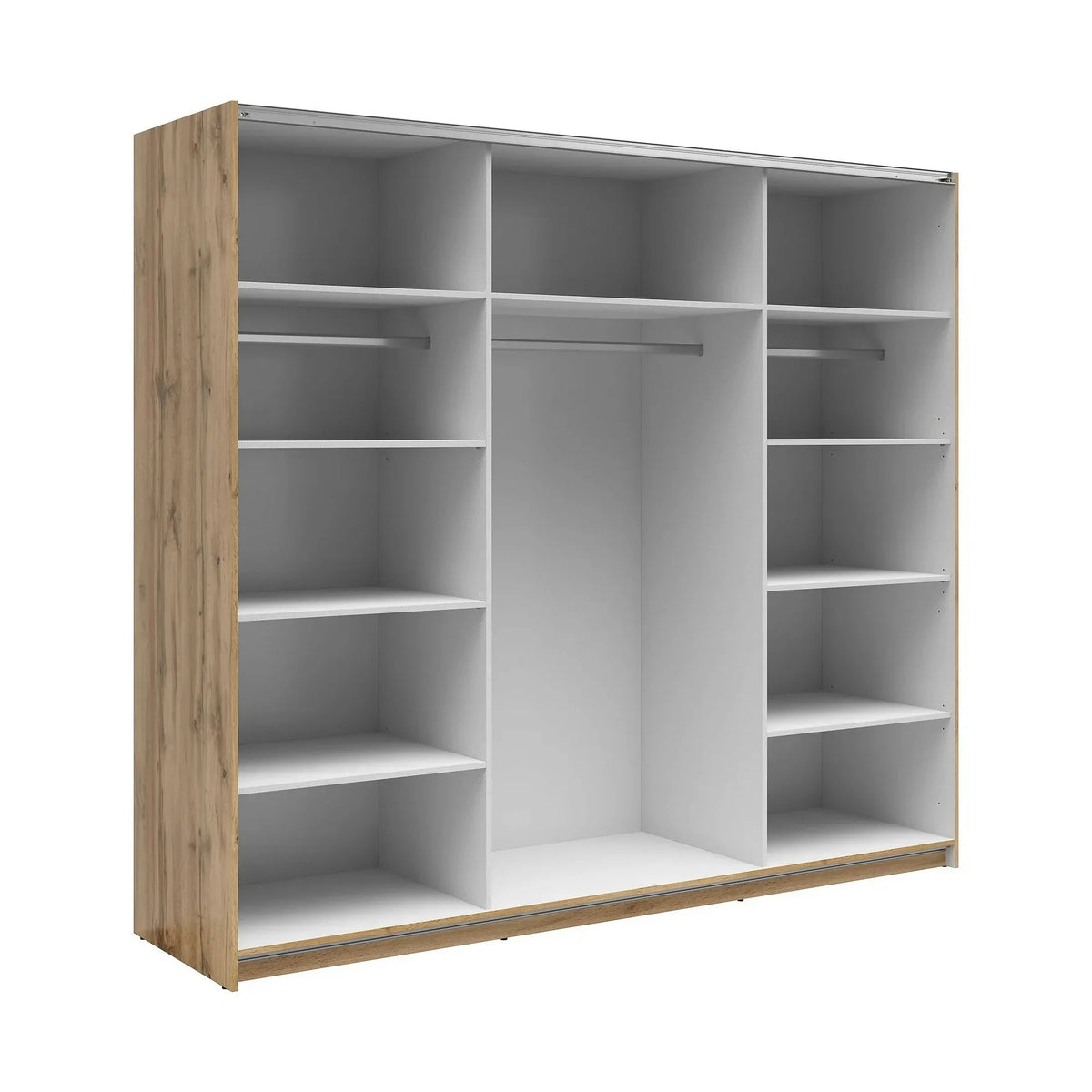 Dressing TETRIX, stejar wotan, PAL, cu 2 usi si oglinzi, 220x60x196 cm
