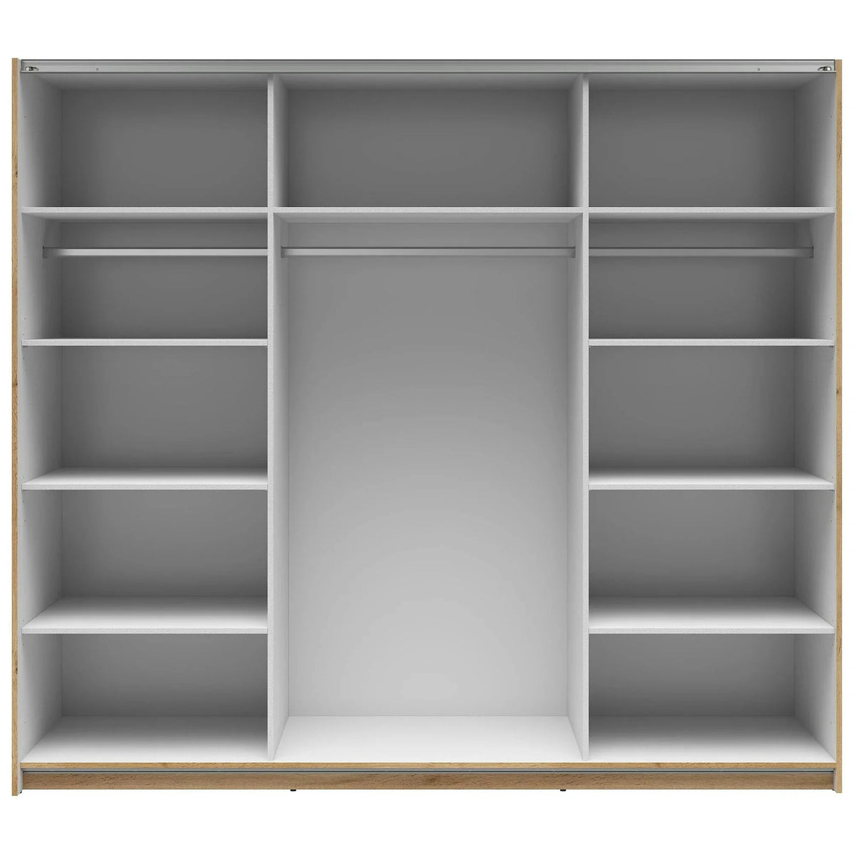 Dressing TETRIX, stejar wotan, PAL, cu 2 usi si oglinzi, 220x60x196 cm