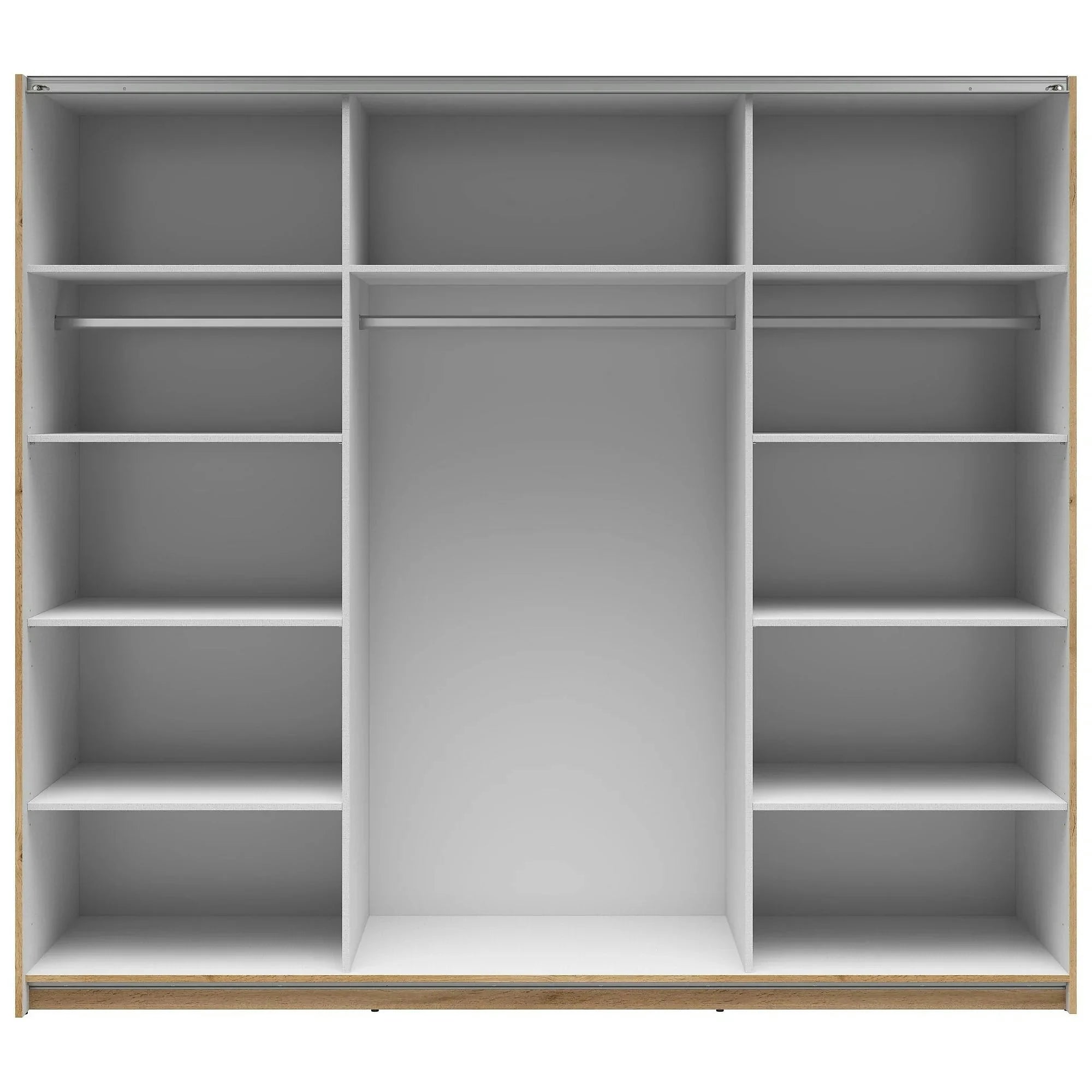 Dressing TETRIX, stejar wotan, PAL, cu 2 usi si oglinzi, 220x60x196 cm