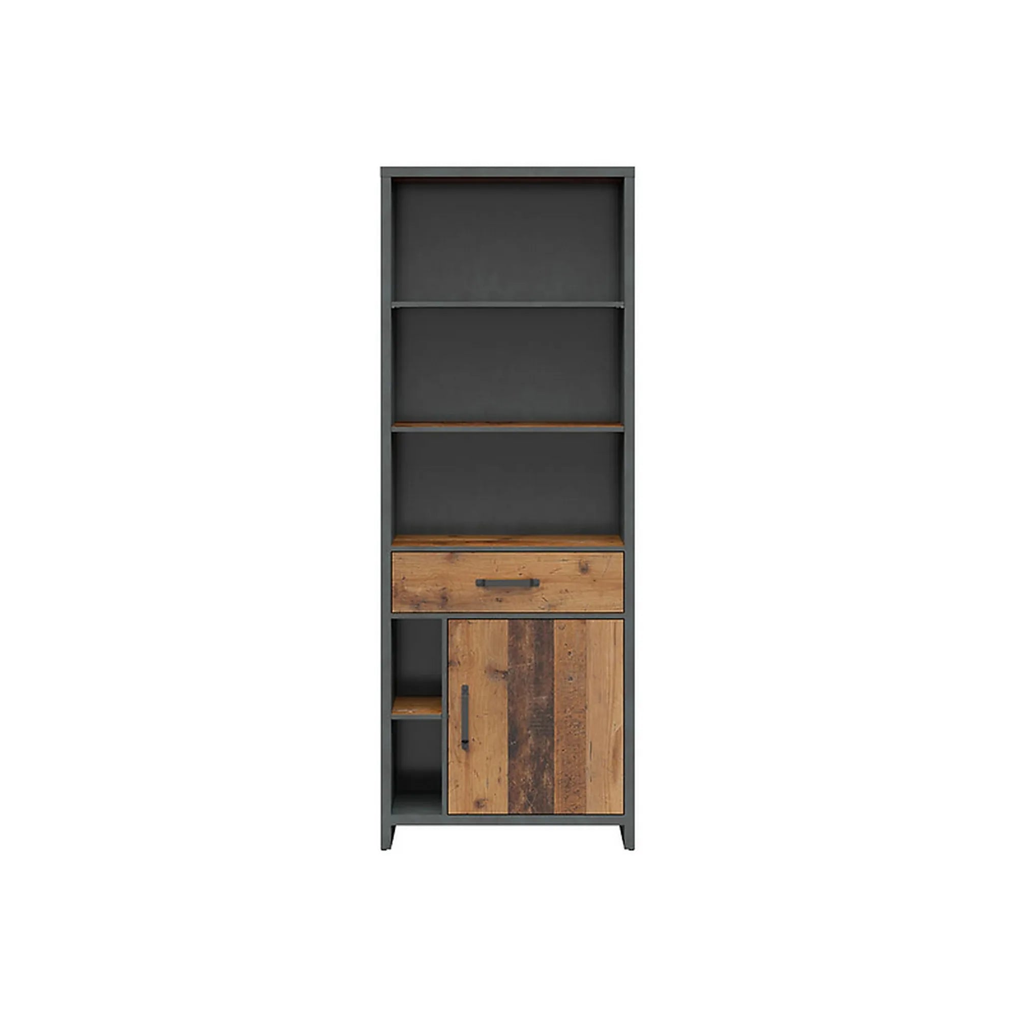 Biblioteca WESTON, maro/gri grafit, PAL, 75x40x201 cm