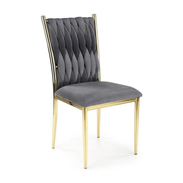 Scaun K436, gri/auriu, stofa catifelata/metal, 48x55x94 cm