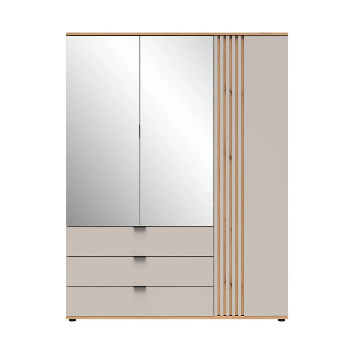Dulap 150 BREVAS, stejar artisan/casmir, PAL, cu 3 usi si 3 sertare, 150x56x196 cm