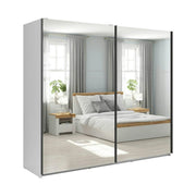 Dulap 2 usi cu oglinda TETRIX, alb lucios, PAL, 220x60x196 cm