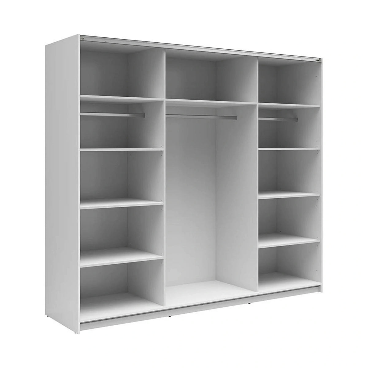 Dulap 2 usi cu oglinda TETRIX, alb lucios, PAL, 220x60x196 cm