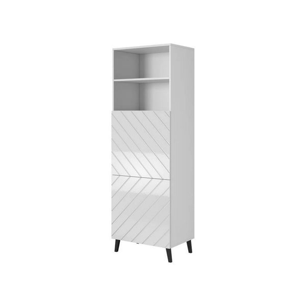 Dulap ABETO, alb/negru, cu 2 usi, 60x40x177 cm