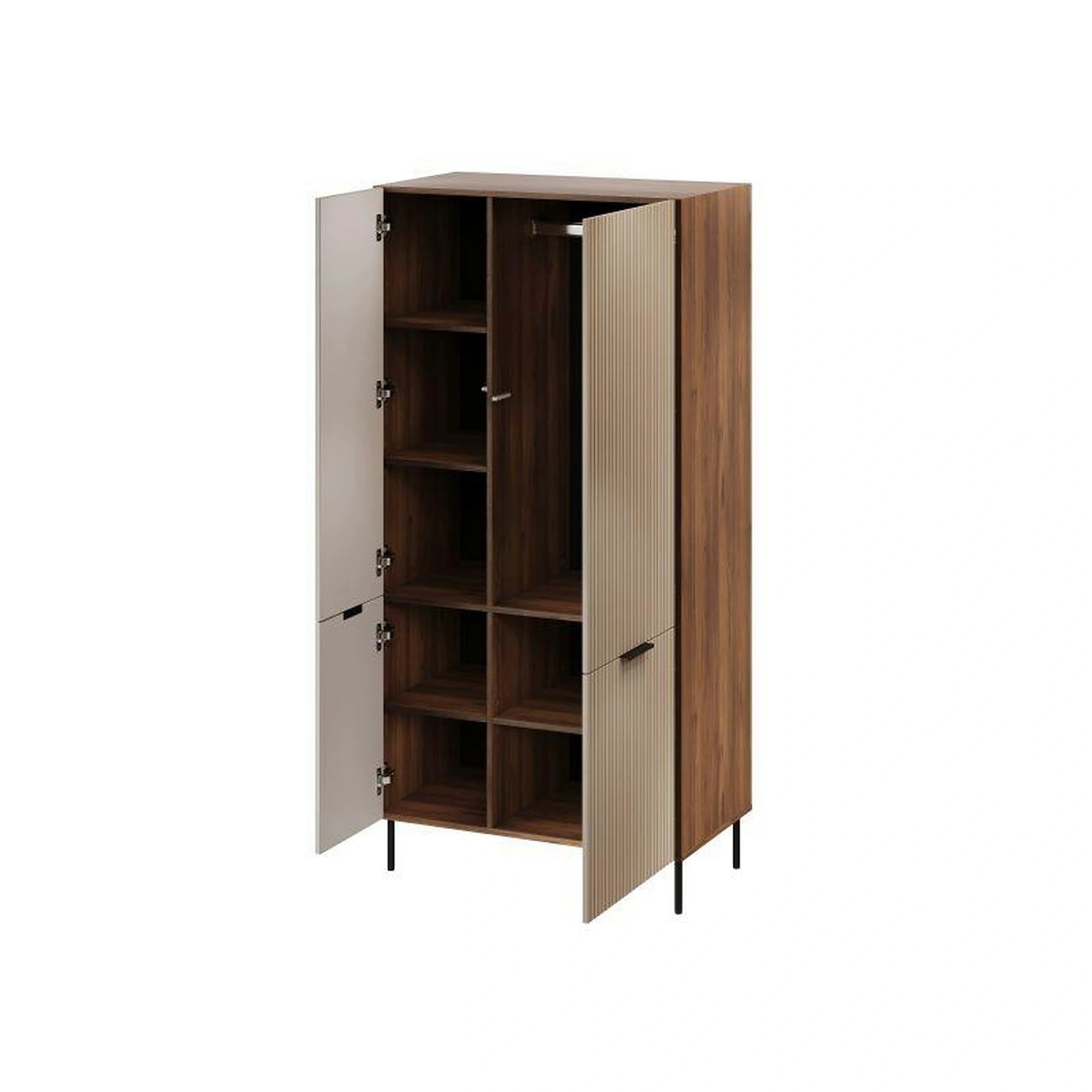 Dulap ALMERA TYP5, nuc/casmir, PAL laminat, cu 2 usi, 90x52x185 cm