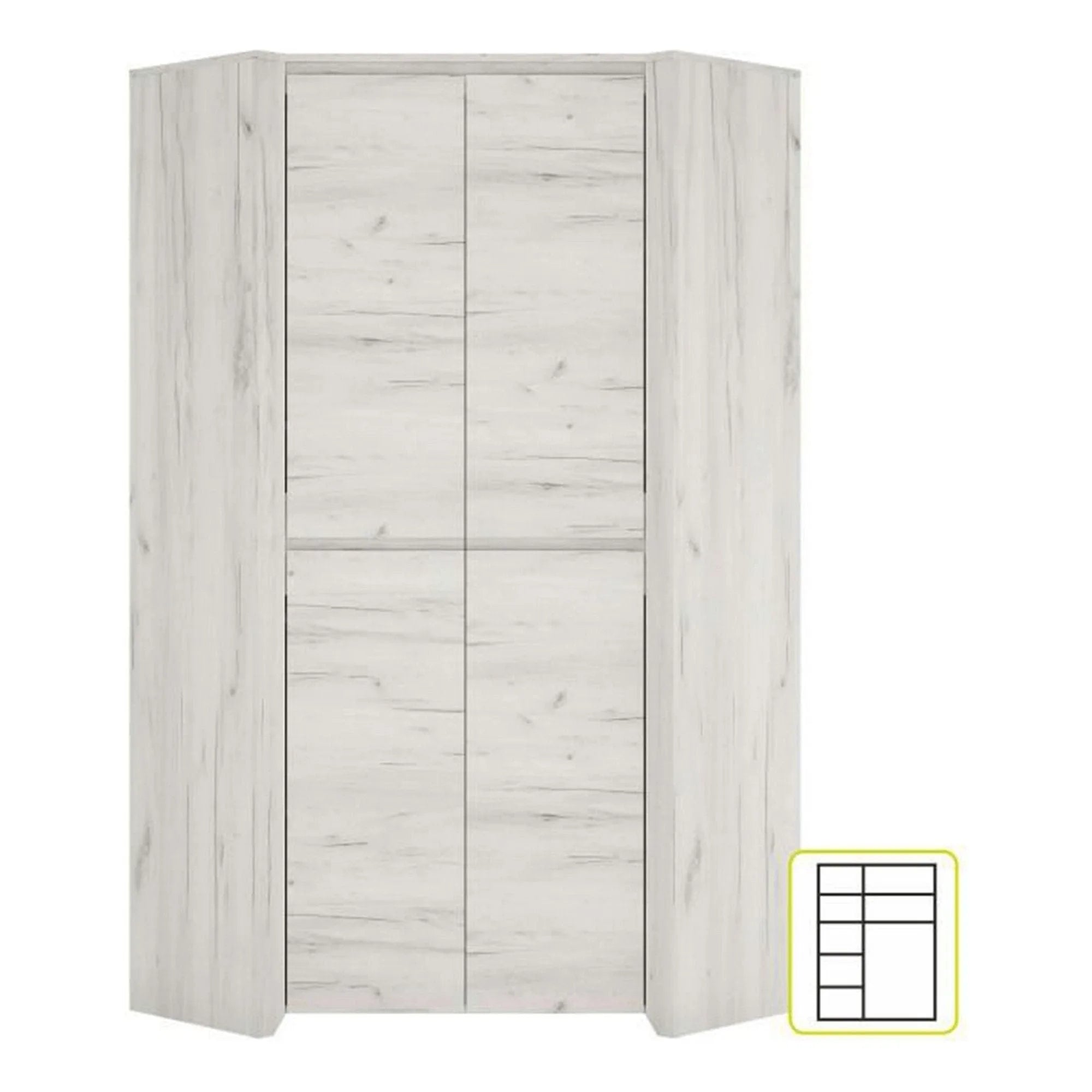 Dulap ANGEL tip 21, alb craft, PAL melaminat, cu 2 usi, 96x96x191 cm