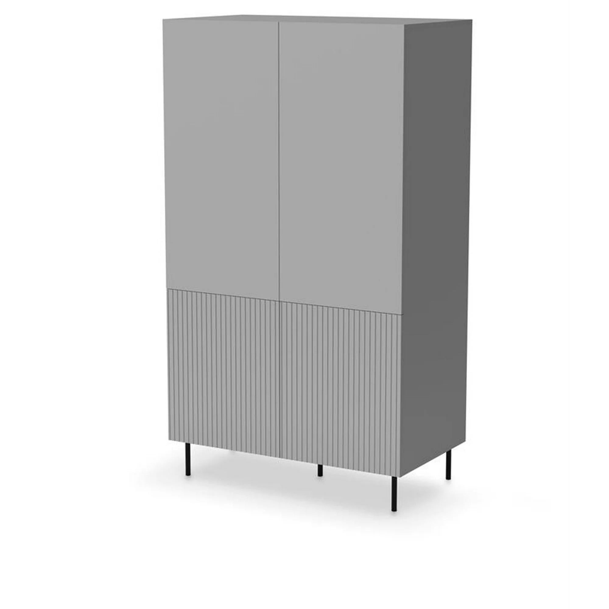 Dulap ASENSIO S-1, gri deschis, PAL laminat/metal, cu 4 usi, 80x54x185 cm