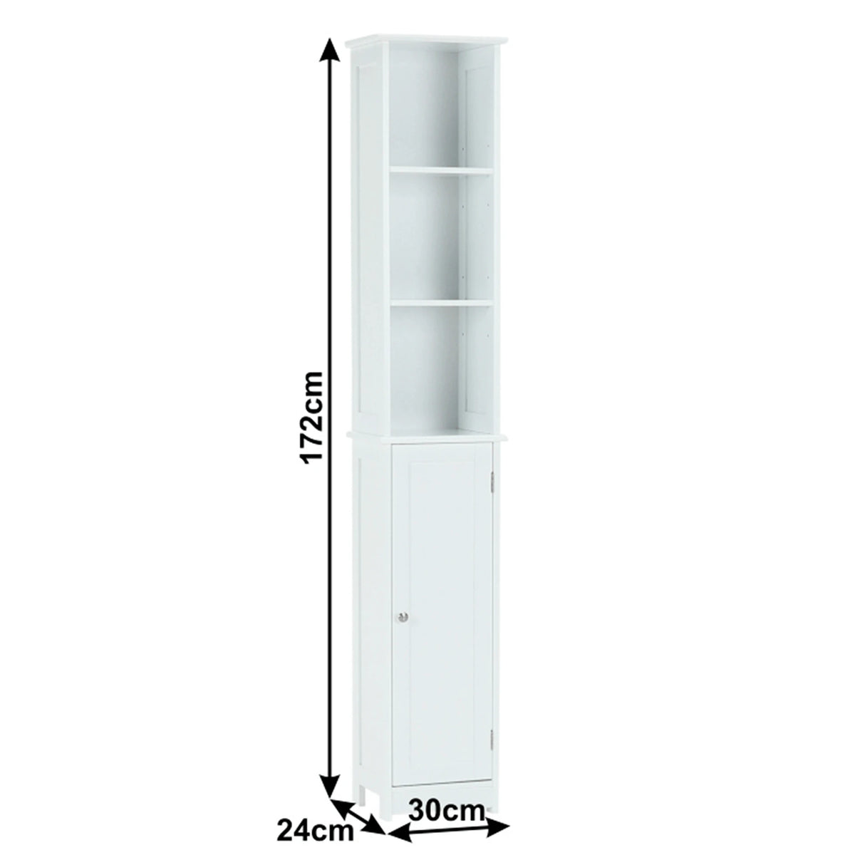 Dulap ATENE TYPUL 1, alb, cu o usa, 30x24x172 cm