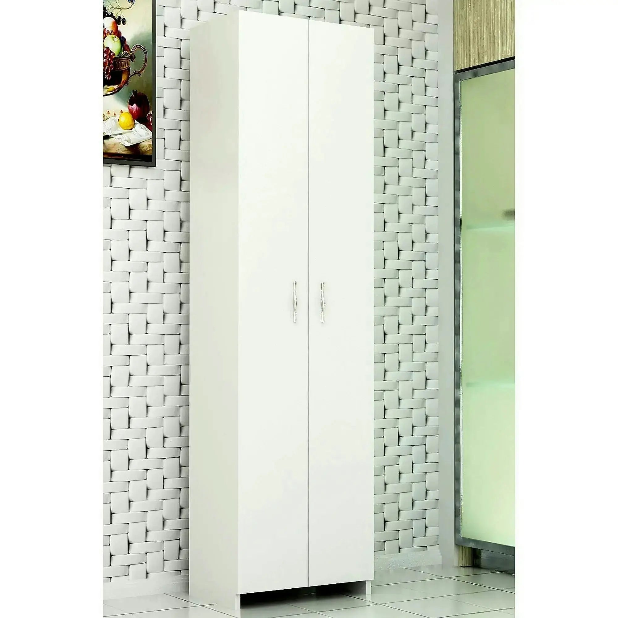 Dulap ATLANTIS, alb, PAL melaminat, cu 2 usi, 49x30x182 cm