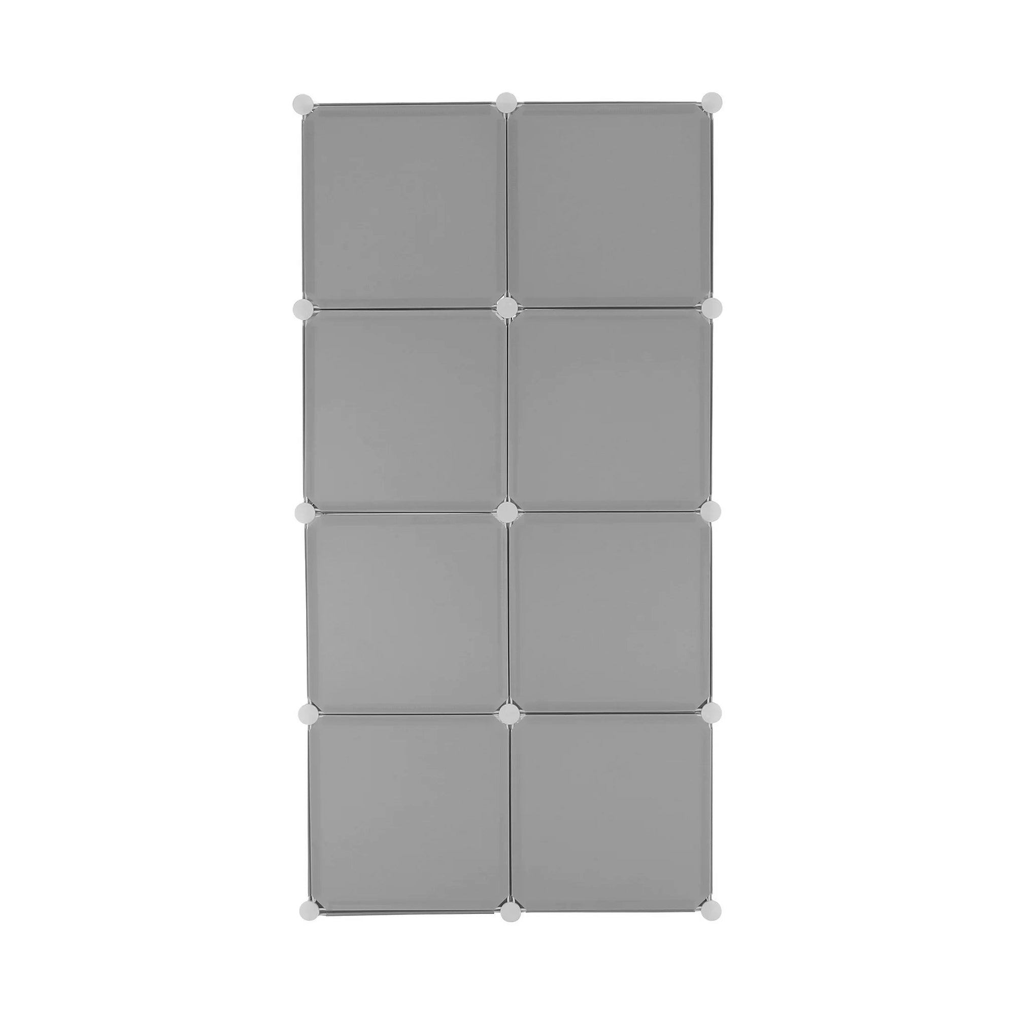 Dulap ATREY, gri, metal/plastic, cu 8 usi, 74x37x148 cm