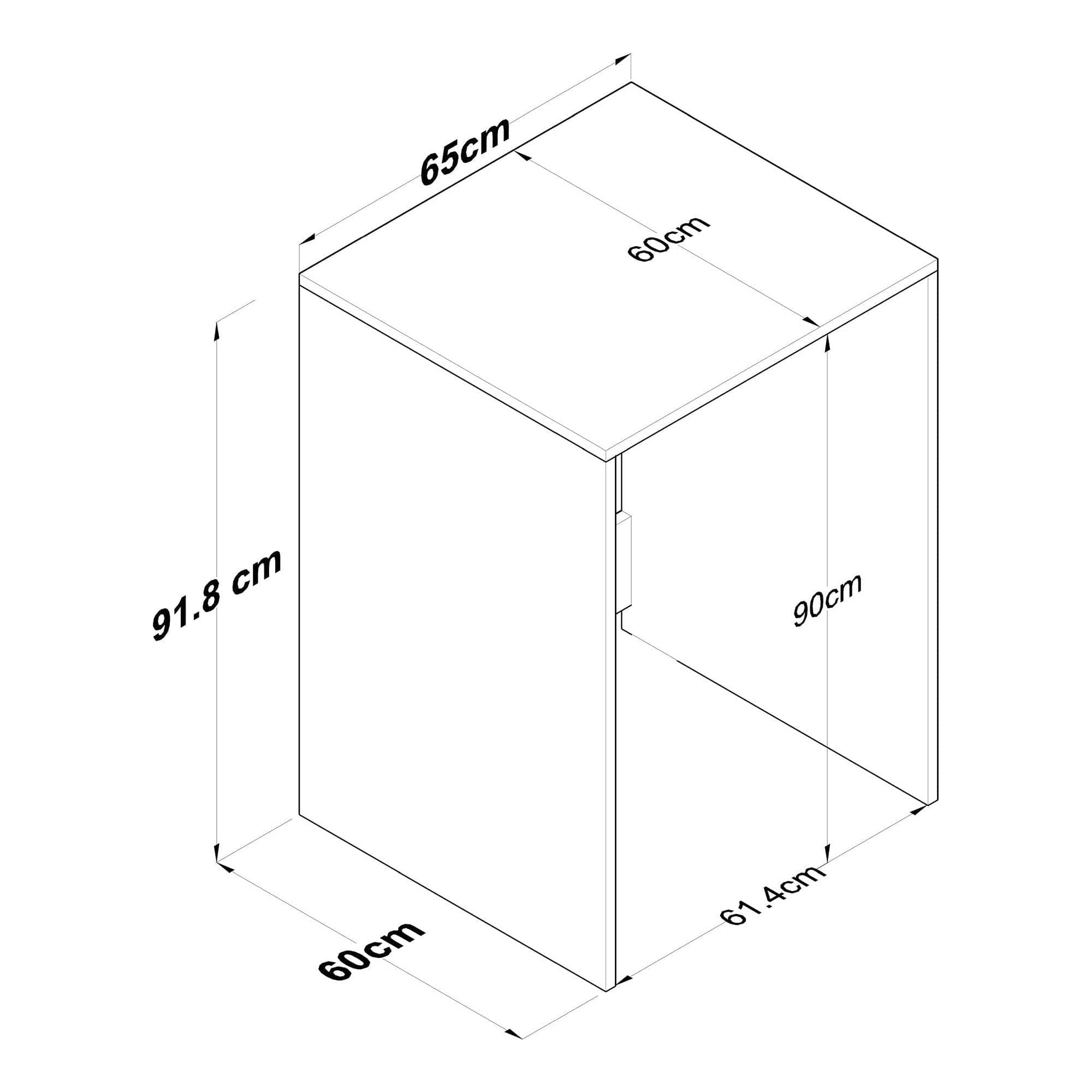 Dulap baie 893RAN3303, alb/nuc, PAL, 65x60x92 cm