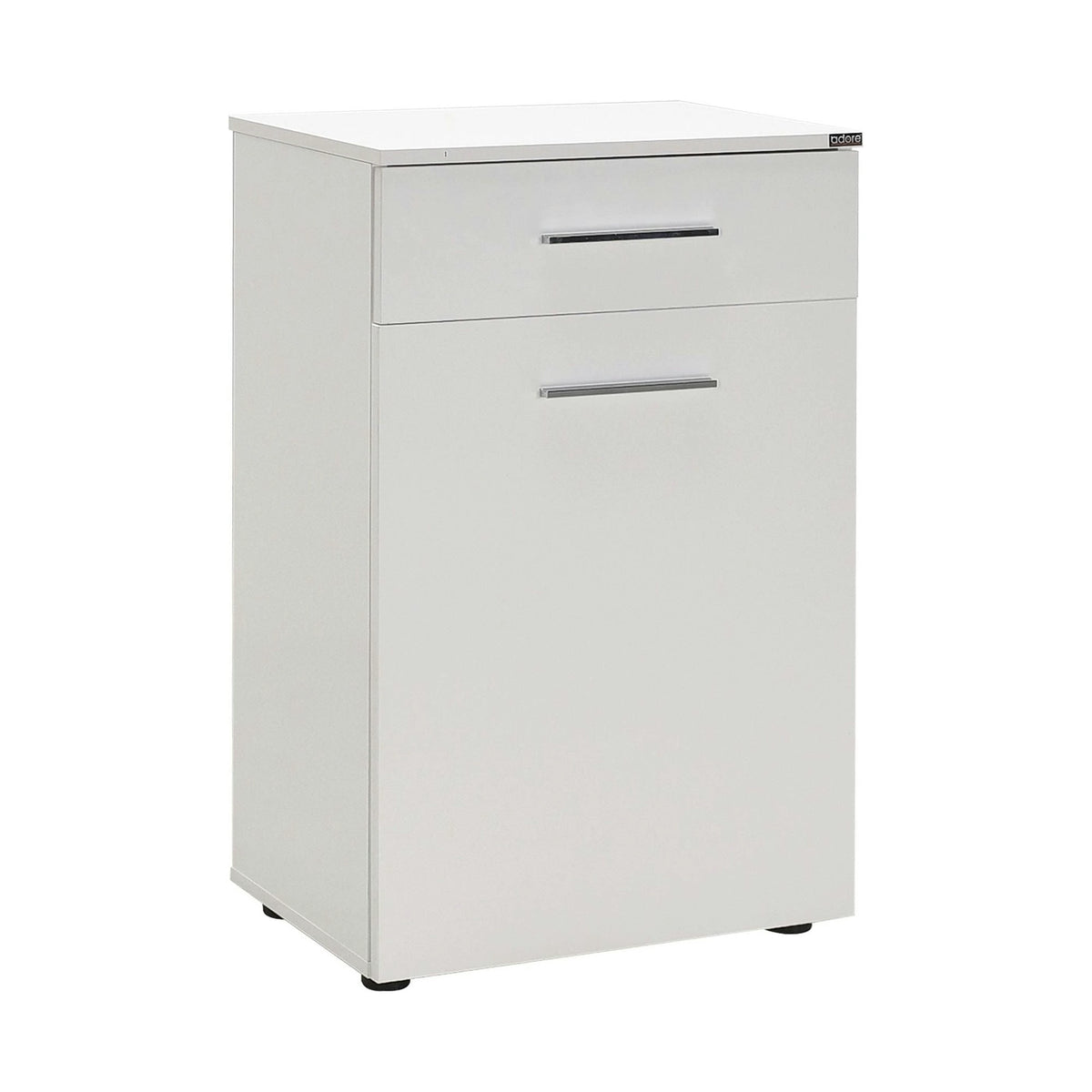 Dulap baie ADR-611-PP-1, alb, PAL melaminat, cu o usa si un sertar, 52x38x83 cm