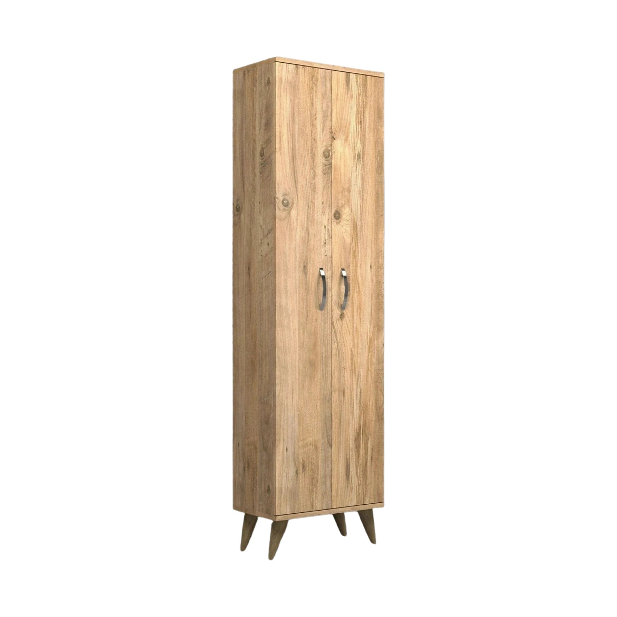 Dulap baie BDL0102, stejar, PAL melaminat, cu 2 usi, 49x32x185 cm