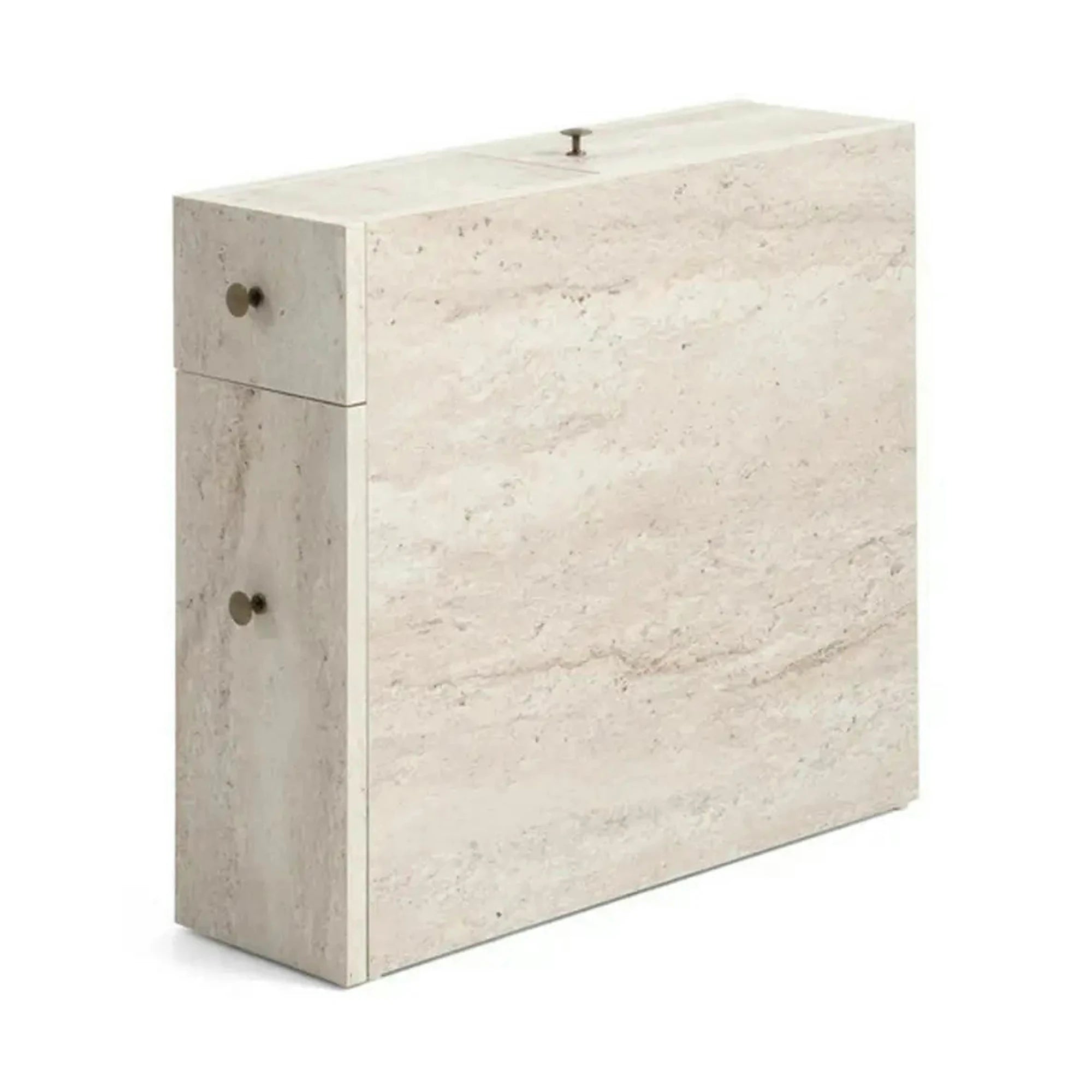 Dulap baie CALENCIA, bej cu efect de marmura, PAL melaminat, cu 2 sertare, 60x20x55 cm