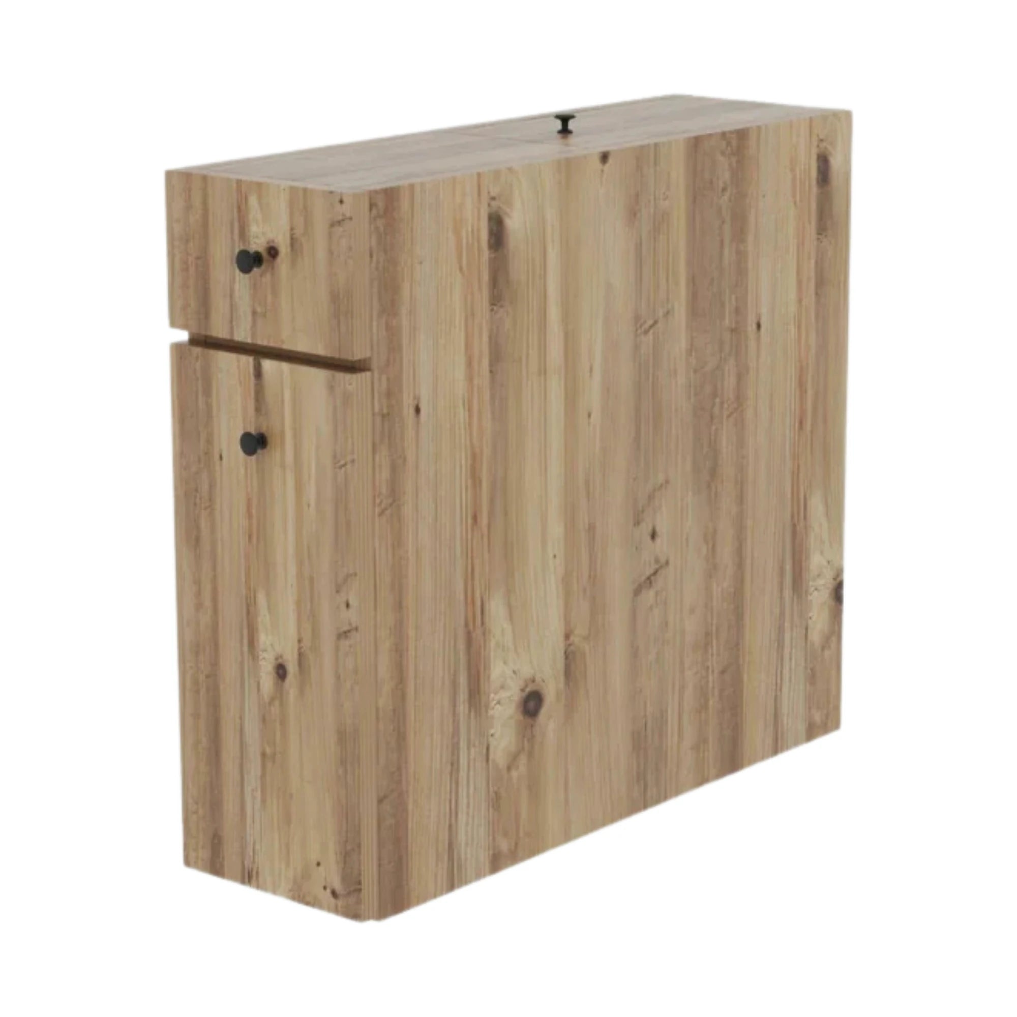 Dulap baie CALENCIA, stejar miere, PAL melaminat, cu 2 sertare, 19x60x55 cm