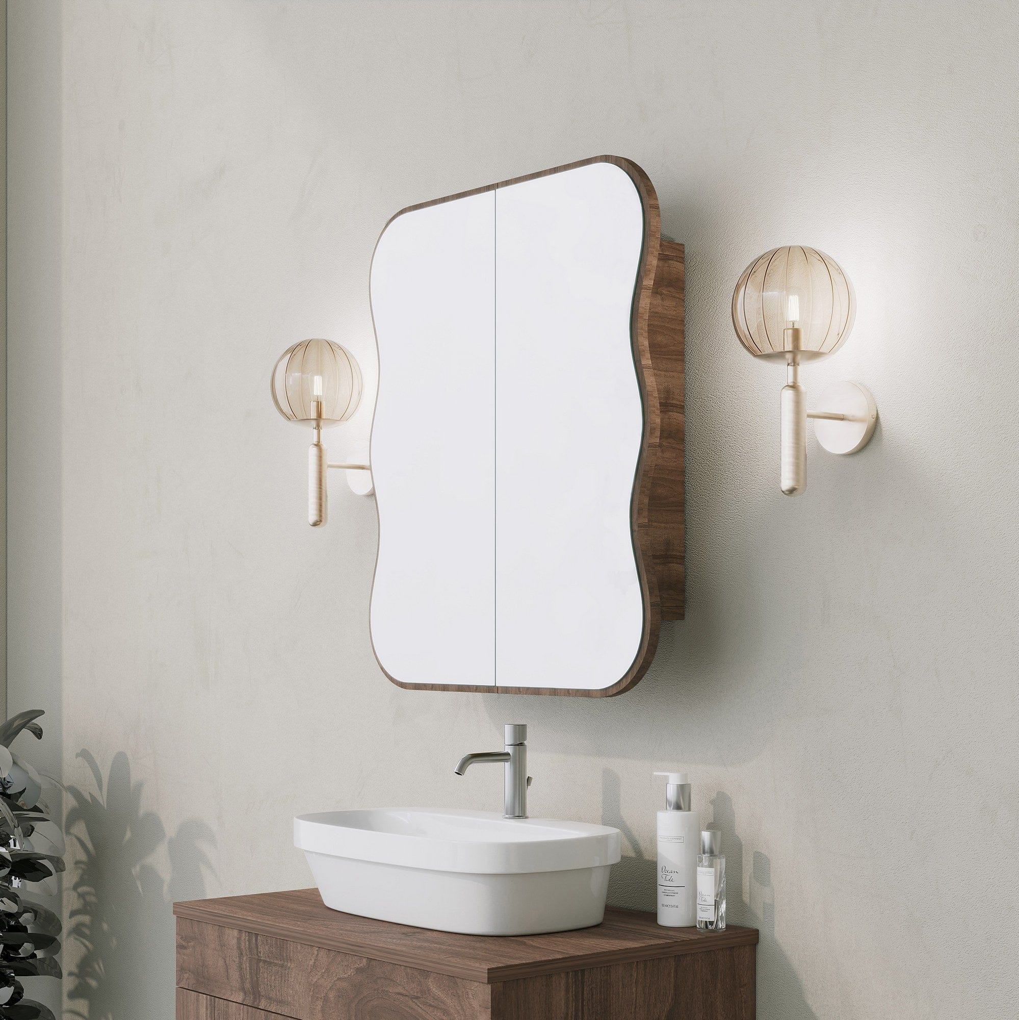 Dulap baie DAY DREAM, nuc, PAL, cu 2 usi, 50x12x45 cm